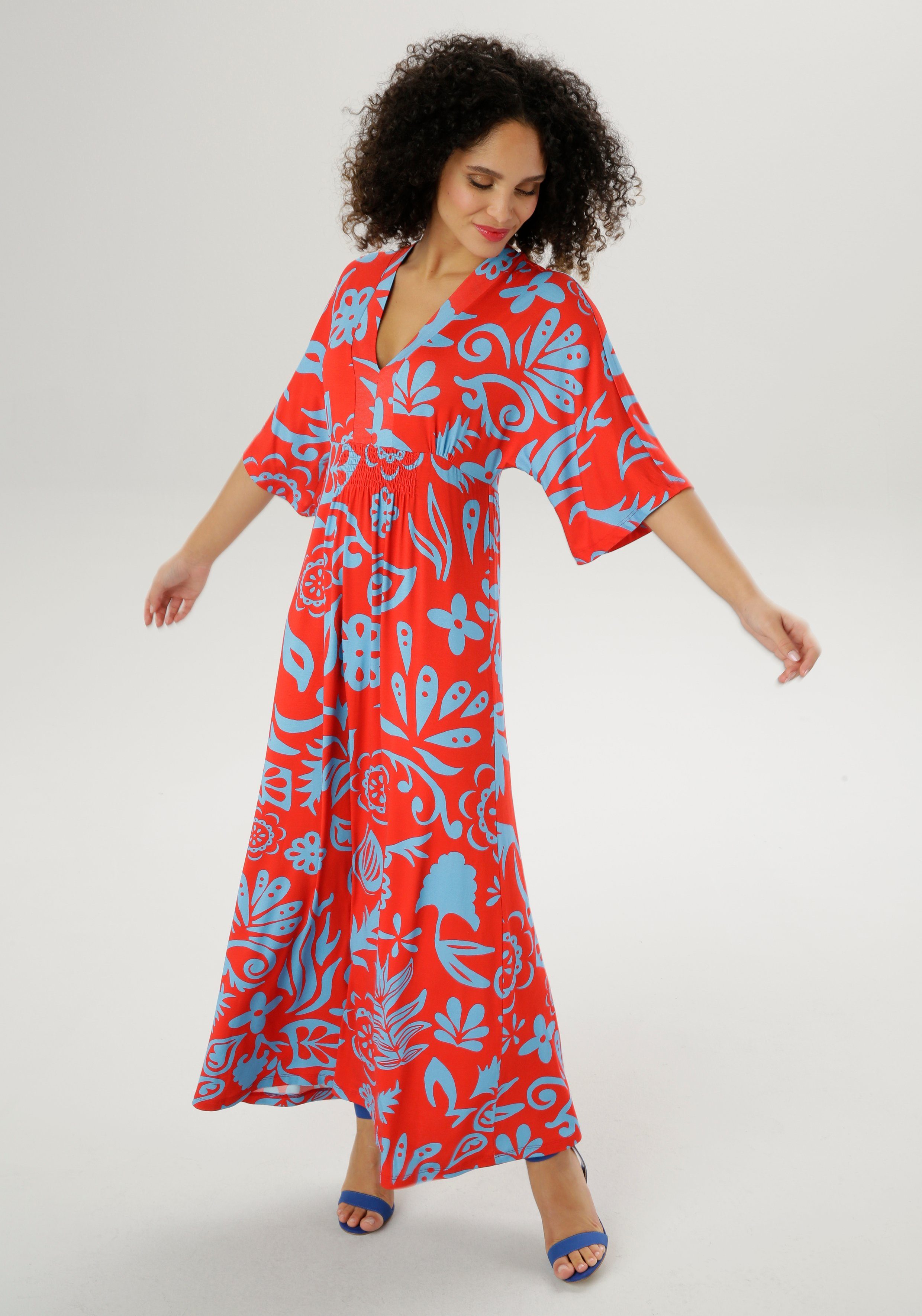 Aniston SELECTED Maxikleid mit weiten, 3/4-langen günstig online kaufen