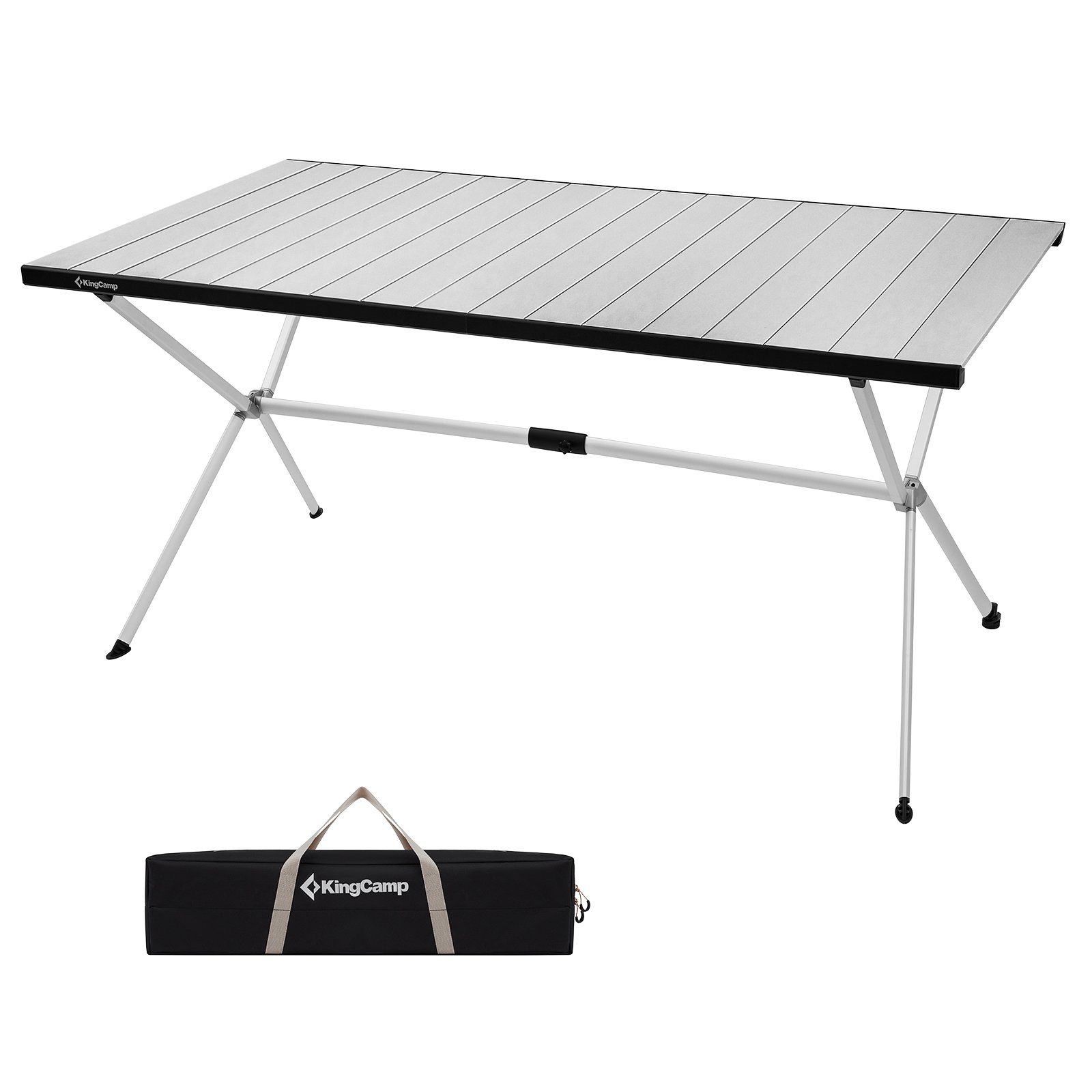 KingCamp Campingtisch Campingtisch Camping Rolltisch Klapptisch Garten, Falttisch Alu 146x80cm