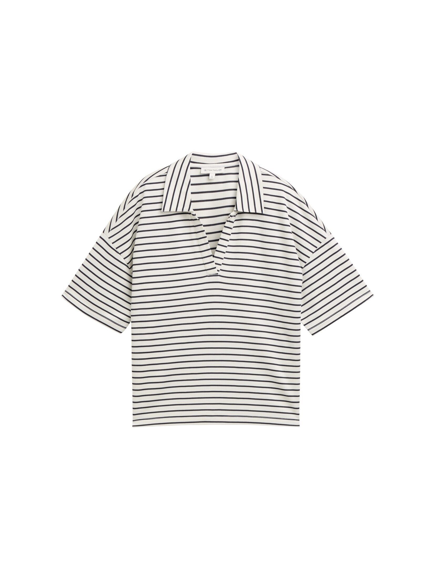 TOM TAILOR T-Shirt T-Shirt Boxy Fit T-Shirt mit Polokragen