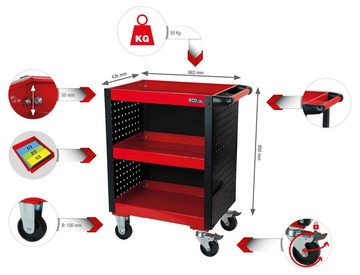 KS Tools Servierwagen ECOline, Werkstatt-Servicewagen mit Lochplattenverkleidung
