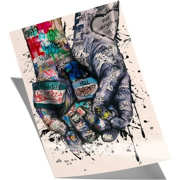 Mister-Kreativ XXL-Wandbild Graffiti Hands - Premium Wandbild, Viele Größen + Materialien, Poster + Leinwand + Acrylglas