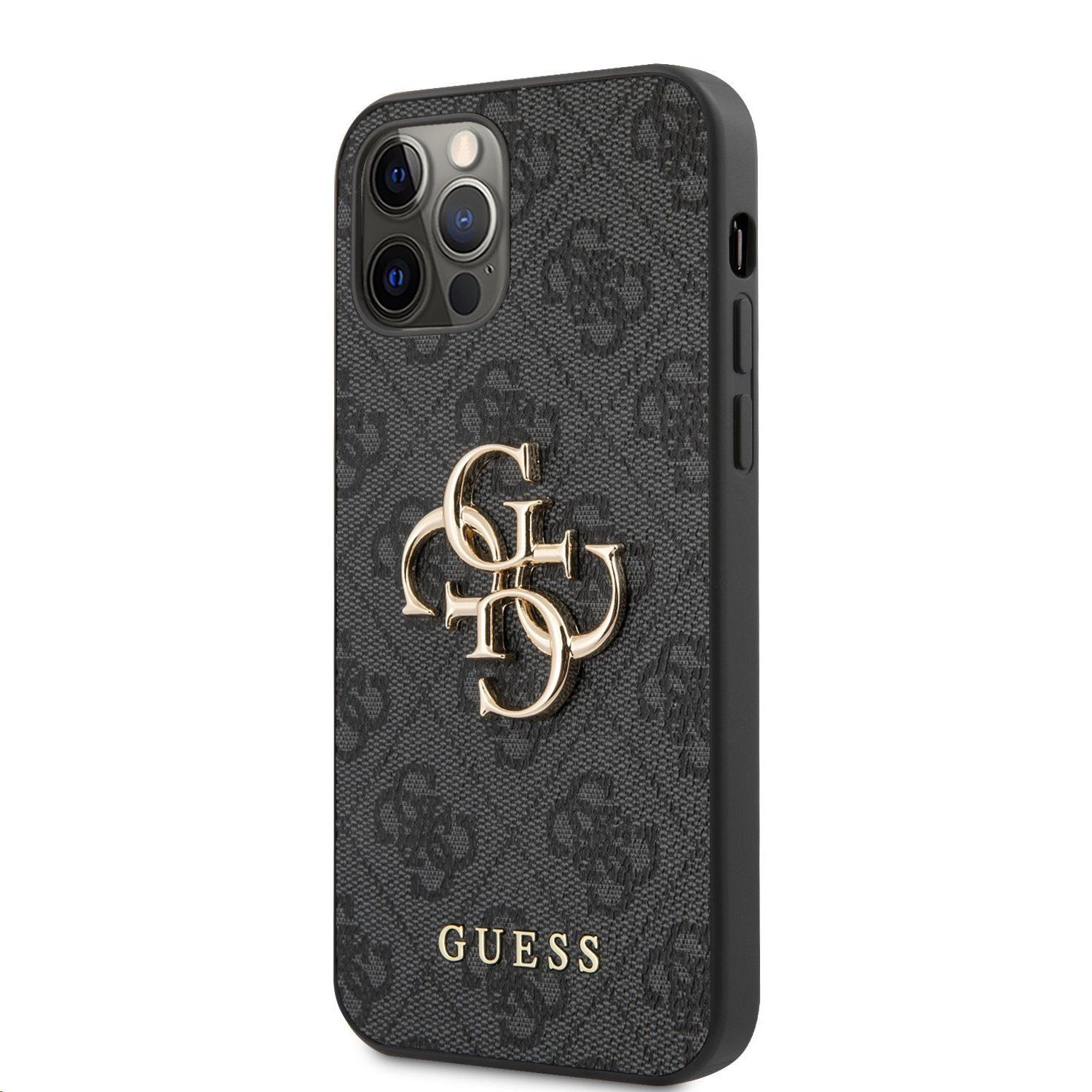 Guess Handyhülle Guess PU 4G Metal Logo Case für iPhone 12/12 Pro grau ...
