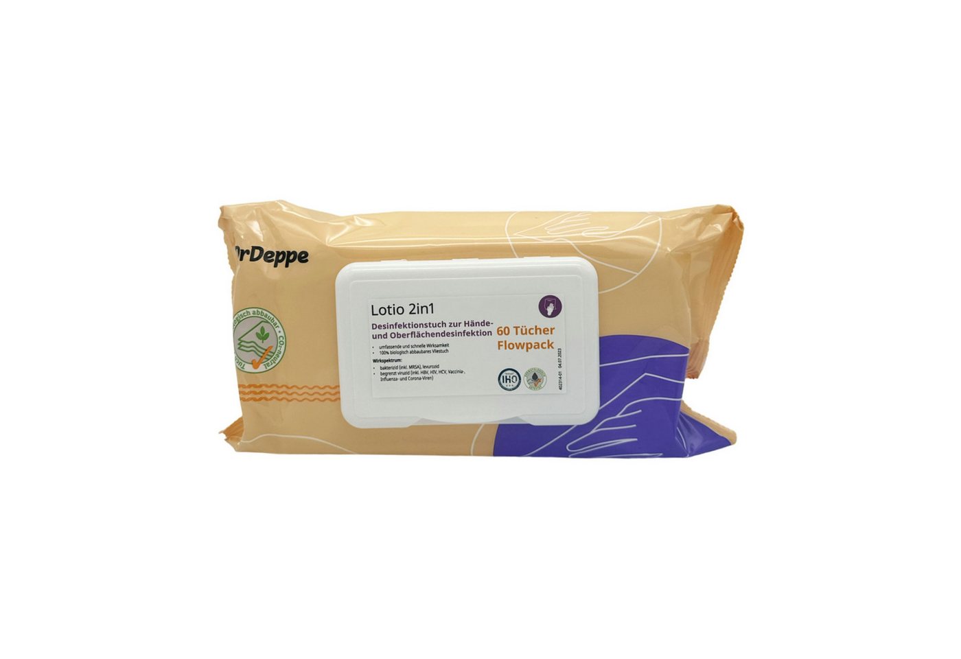 Dr.Deppe Lotio 2in1 - Desinfektionstücher - Flowpack Reinigungstücher (Cellulose)