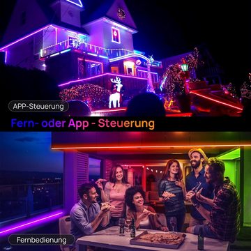 Ustellar LED Stripe Dimmbar Streifen Band, 10m RGB LED Streifen Lichterkette Wasserdicht Lichterschlauch Dimmbar