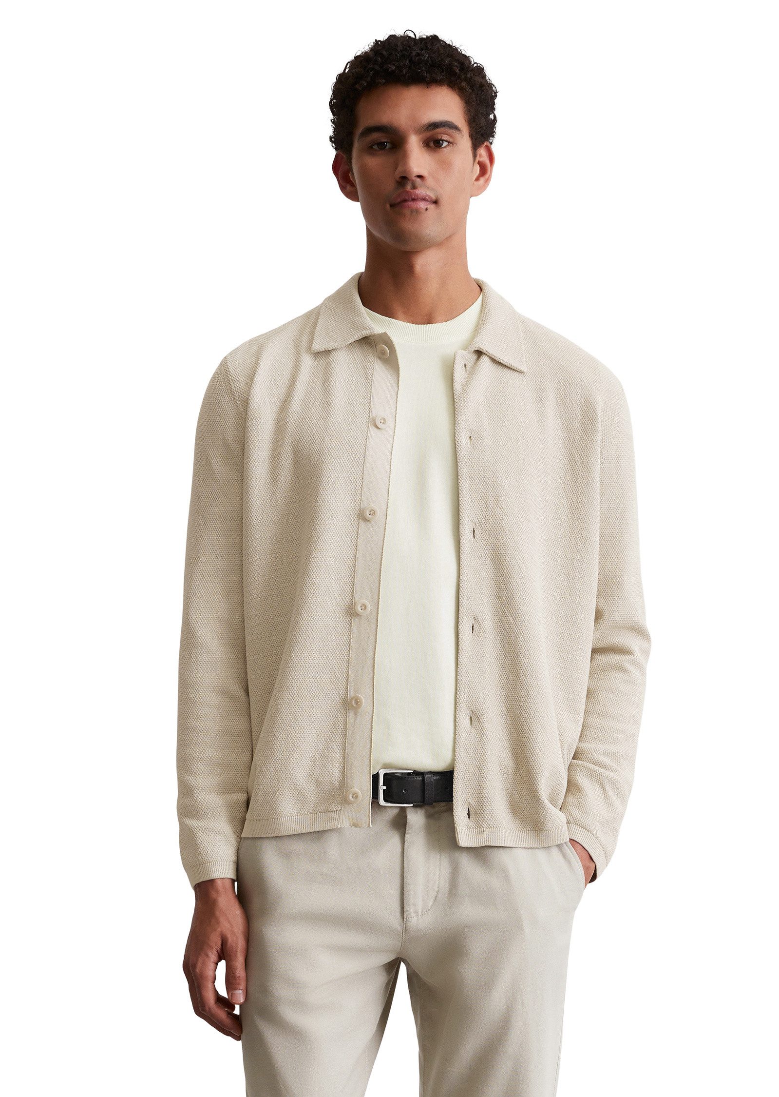 Marc O'Polo Cardigan mit feiner Piqué-Struktur günstig online kaufen