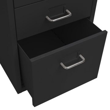 vidaXL Aktenschrank Aktenschrank mit Rollen Schwarz 28x41x69 cm Metall