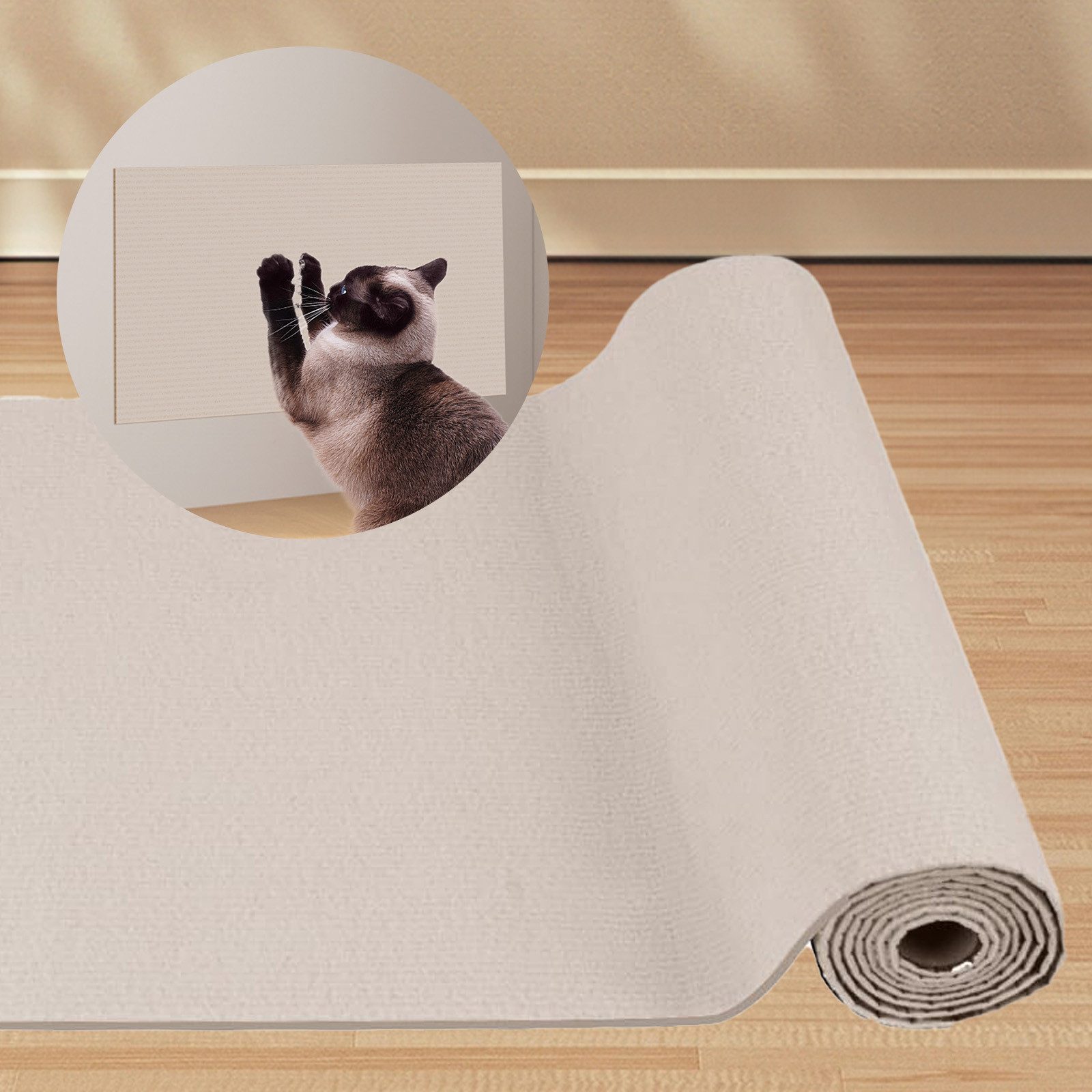 OKWISH Kratzmatte 100x400 CM Selbstklebend Kratzteppich günstig online kaufen