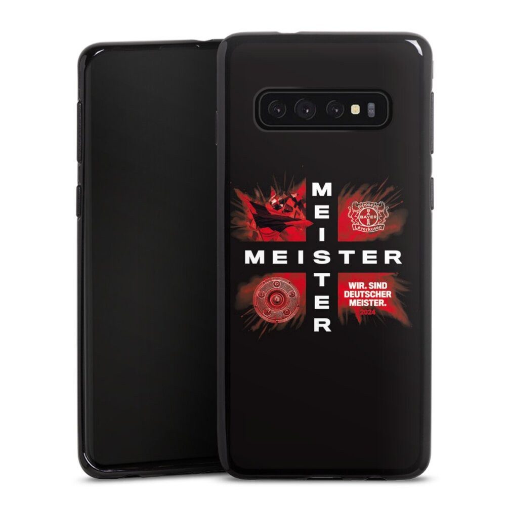 DeinDesign Handyhülle Bayer 04 Leverkusen Meister Offizielles Lizenzprodukt, Samsung Galaxy S10 Silikon Hülle Bumper Case Handy Schutzhülle