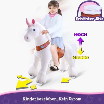 PonyCycle Reitpferd PonyCycle® Modell U Reiten auf Einhorn Spielzeug - Weiß Einhorn, Größe 3 für 3-5 Jahre, Ux304