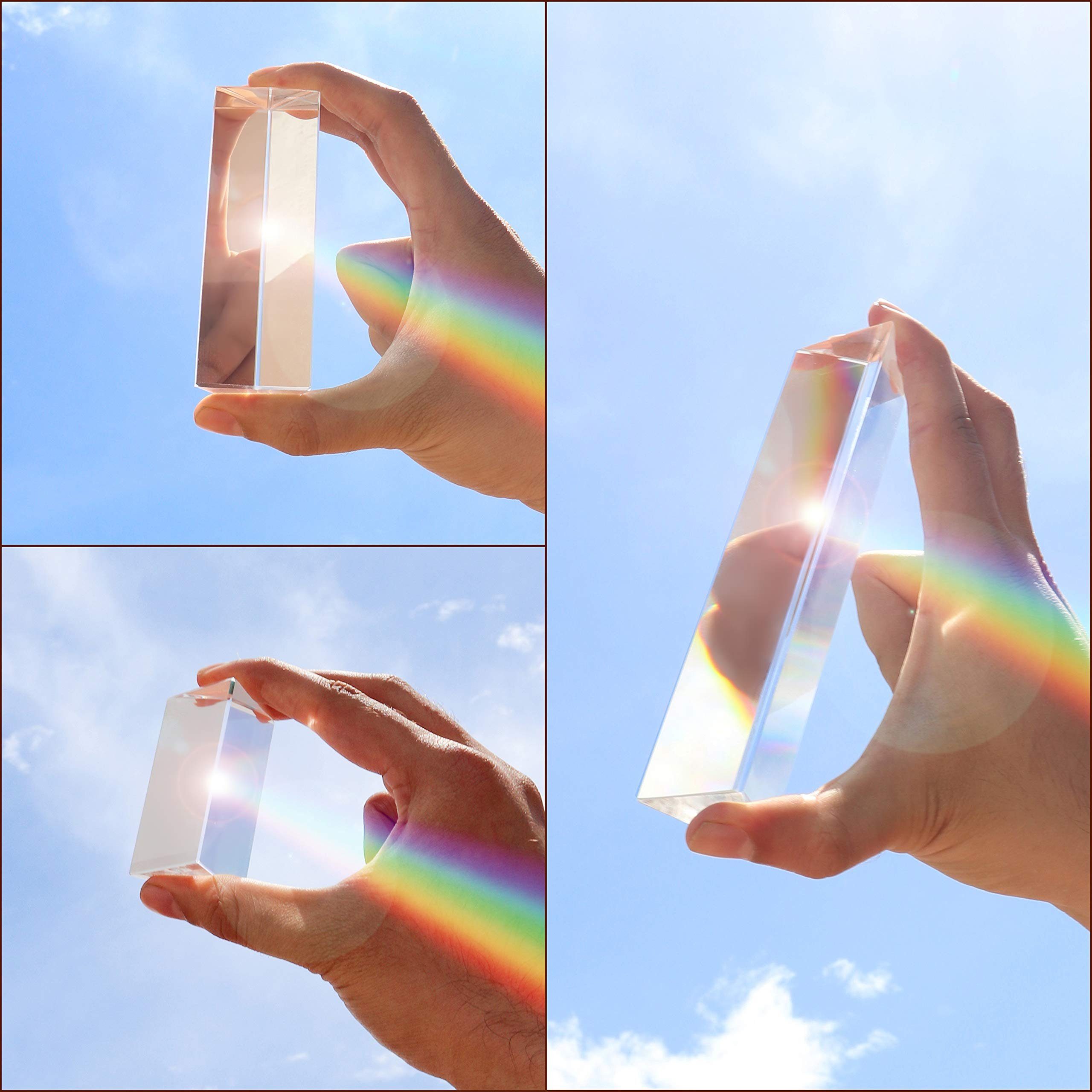 Belle Vous Lernspielzeug Dreieck - Kristall Geschenkbox mit NEU, & STK Dreieck K9 Stoff Prisma mit Prisma Tasche, Tuch Tasche, & Geschenkbox Kristall