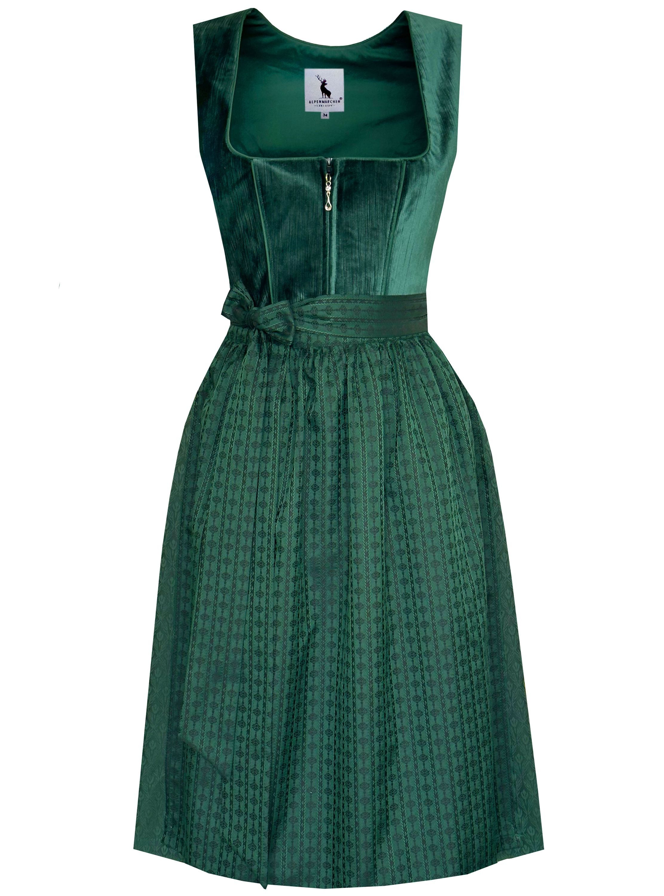Alpenmärchen Dirndl Midi Dirndl Enora in grün - ALM1068
