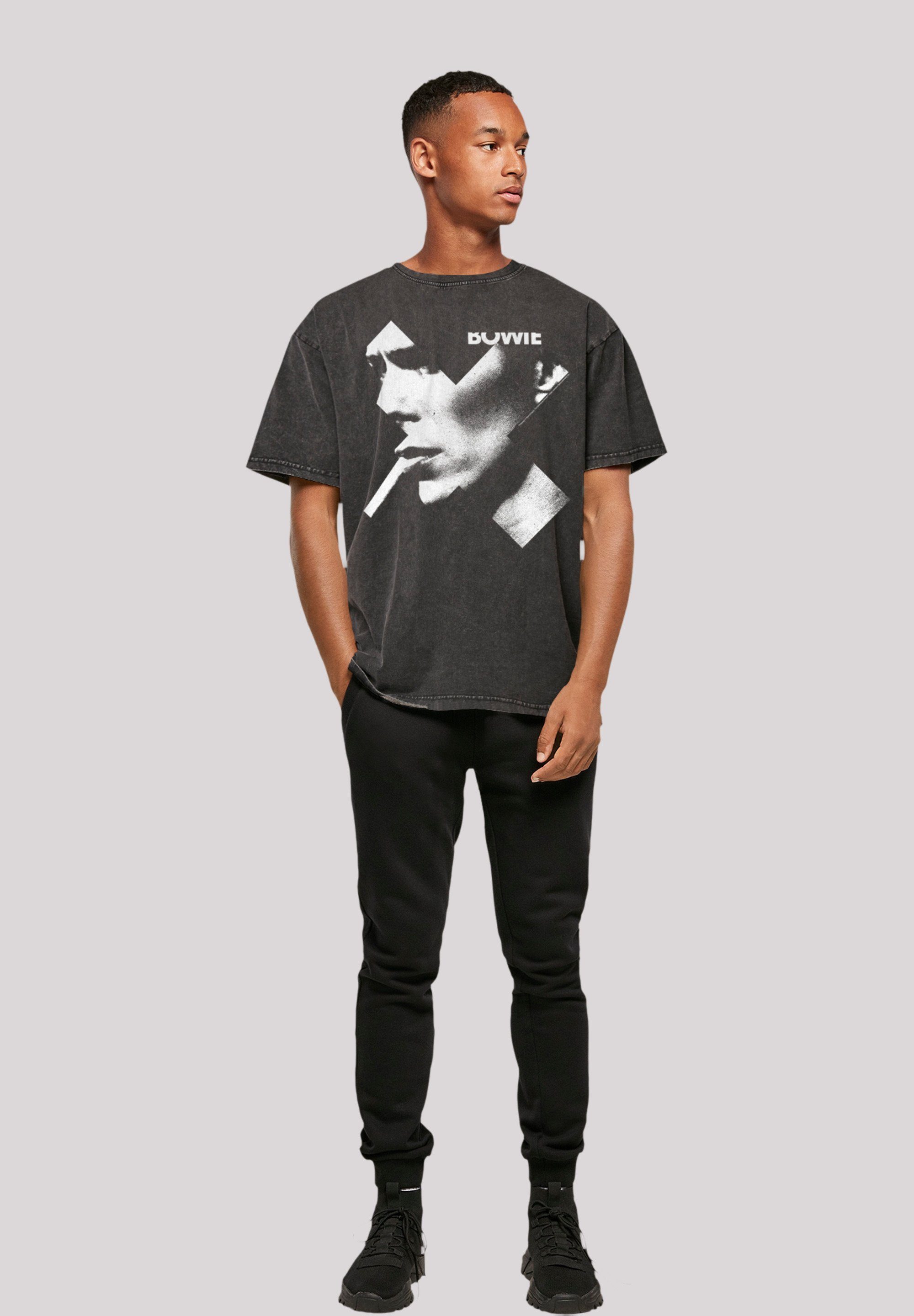 Oversize schwarz T-Shirt David Bowie Print T-Shirt F4NT4STIC