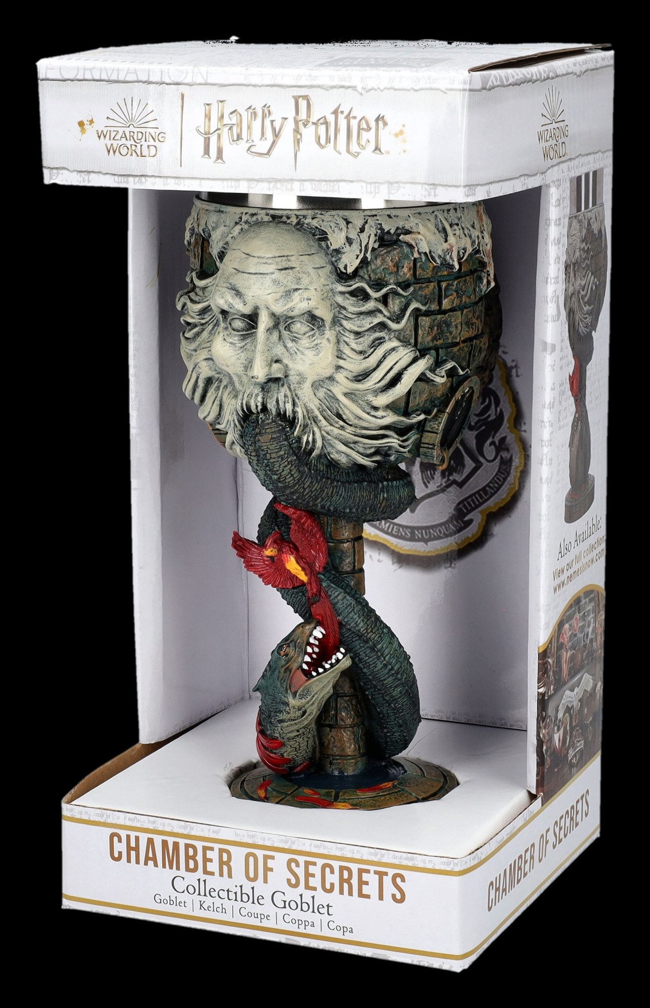 Figuren Shop GmbH Becher Kelch Harry Potter - Kammer des Schreckens - Weinkelch Merchandise, Kunststein (Polyresin), Edelstahl