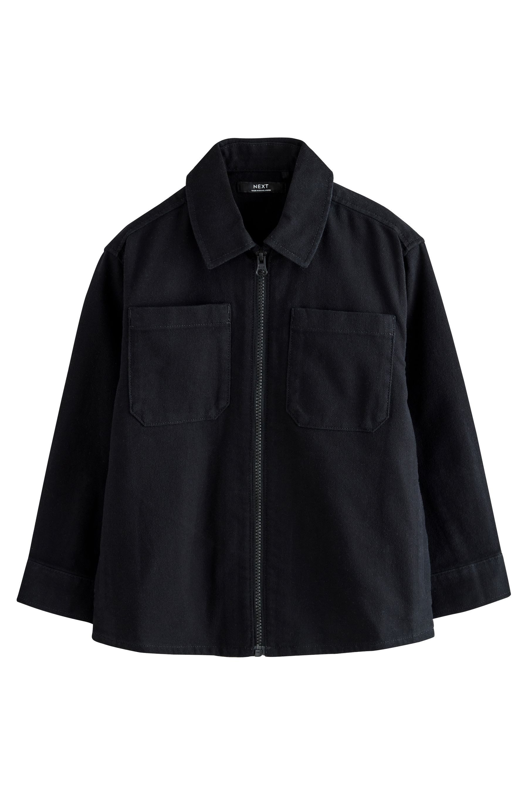 Next Hemdjacke Hemdjacke in gebürsteter Optik mit Reißverschluss (1-St)