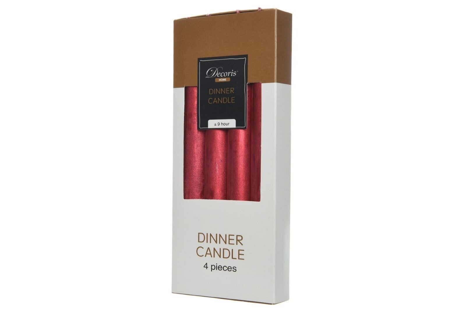 Tafelkerze Kerze Wachs Stabkerze Metalic weihnachtsrot rustikal 4 Stk H 25 cm