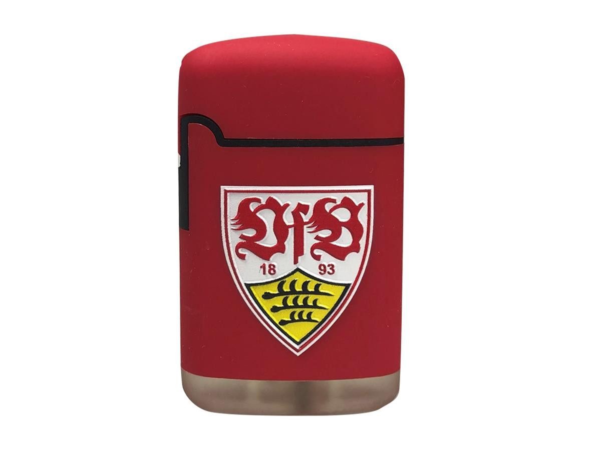 VfB Stuttgart Feuerzeug Easy Torch Jet Sturmfeuerzeug rot mit Logo, Fussball Lizenzprodukt Fanartikel VFB Stuttgart