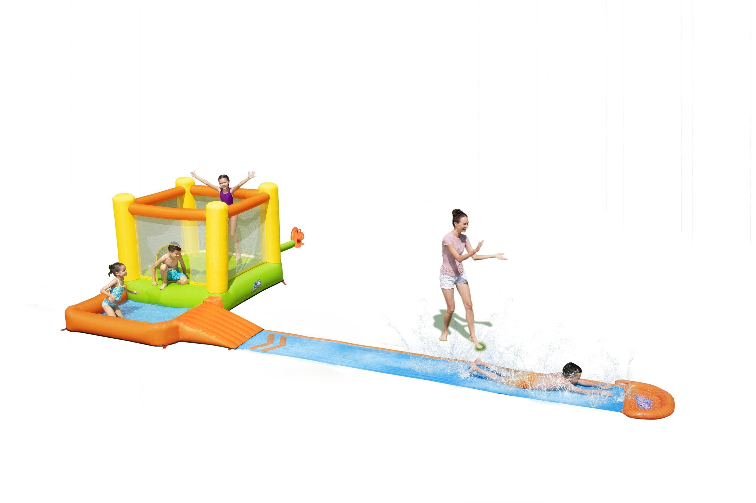 BESTWAY Hüpfburg Wasserpark 53343 mit Dauergebläse "Splash & Dash" 662 x 300 x 150 cm