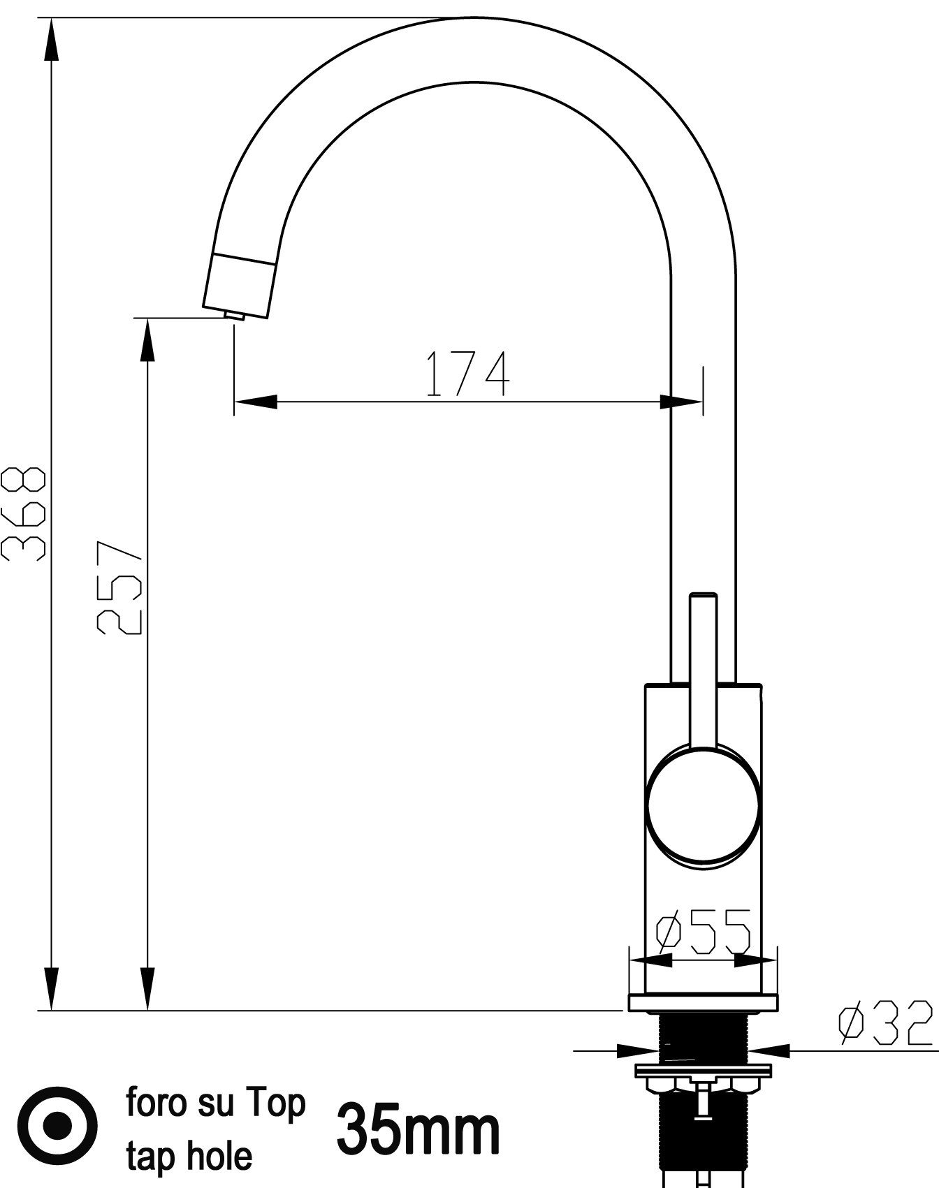 VIZIO Küchenarmatur 3 Wege Verchromung, Separater Hochwertige mit Wege, gängigen 1/2" für Filterwasser-Zulauf geeignet Filtersysteme Küchenmischer Keramikventil Auslauf schwenkbarer mit Hochdruck, 360° 3 alle