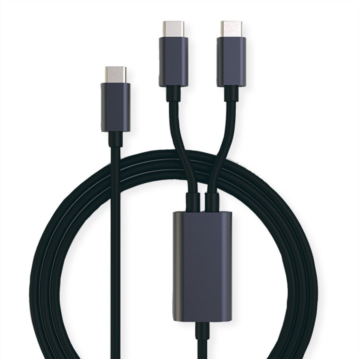 ROLINE USB Typ C Split-Ladekabel, C - 2x C, ST/ST, max. 100W USB-Kabel, USB Typ C (USB-C) Männlich (Stecker), USB Typ C (USB-C) Männlich (Stecker) (185.0 cm)
