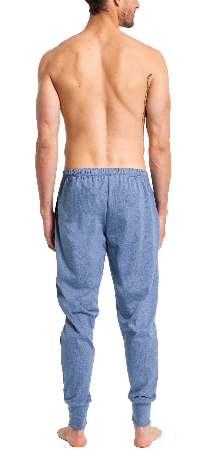 77117876-poseidon strapazierfähig mit Pyjamahosen Herren 100% Herren Bündchen optimaler HAASIS Jerseyhose (1-tlg) Jerseyhose aus 1919 hochwertige in formbeständig, pflegeleicht, Passform, Bodywear hautsympathischer Baumwolle