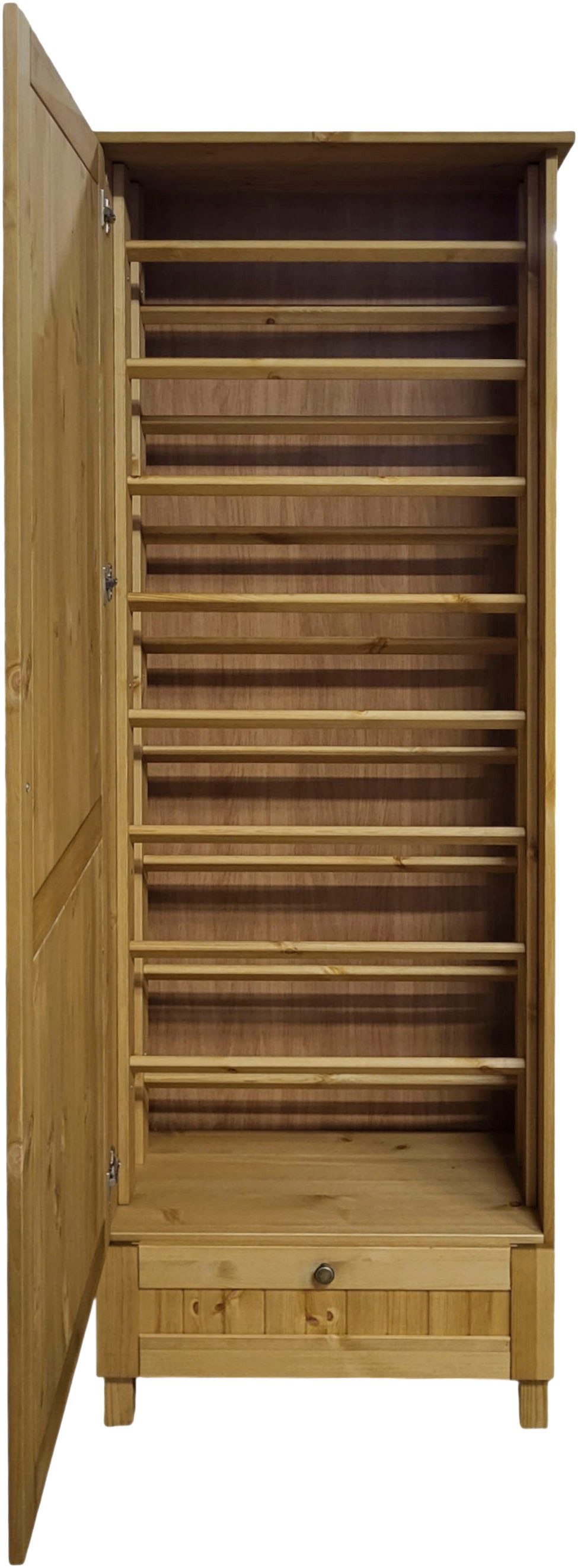OTTO home Schuhschrank Juventus (1-St) aus massiver Kiefer, Breite 67cm, Höhe 180 cm