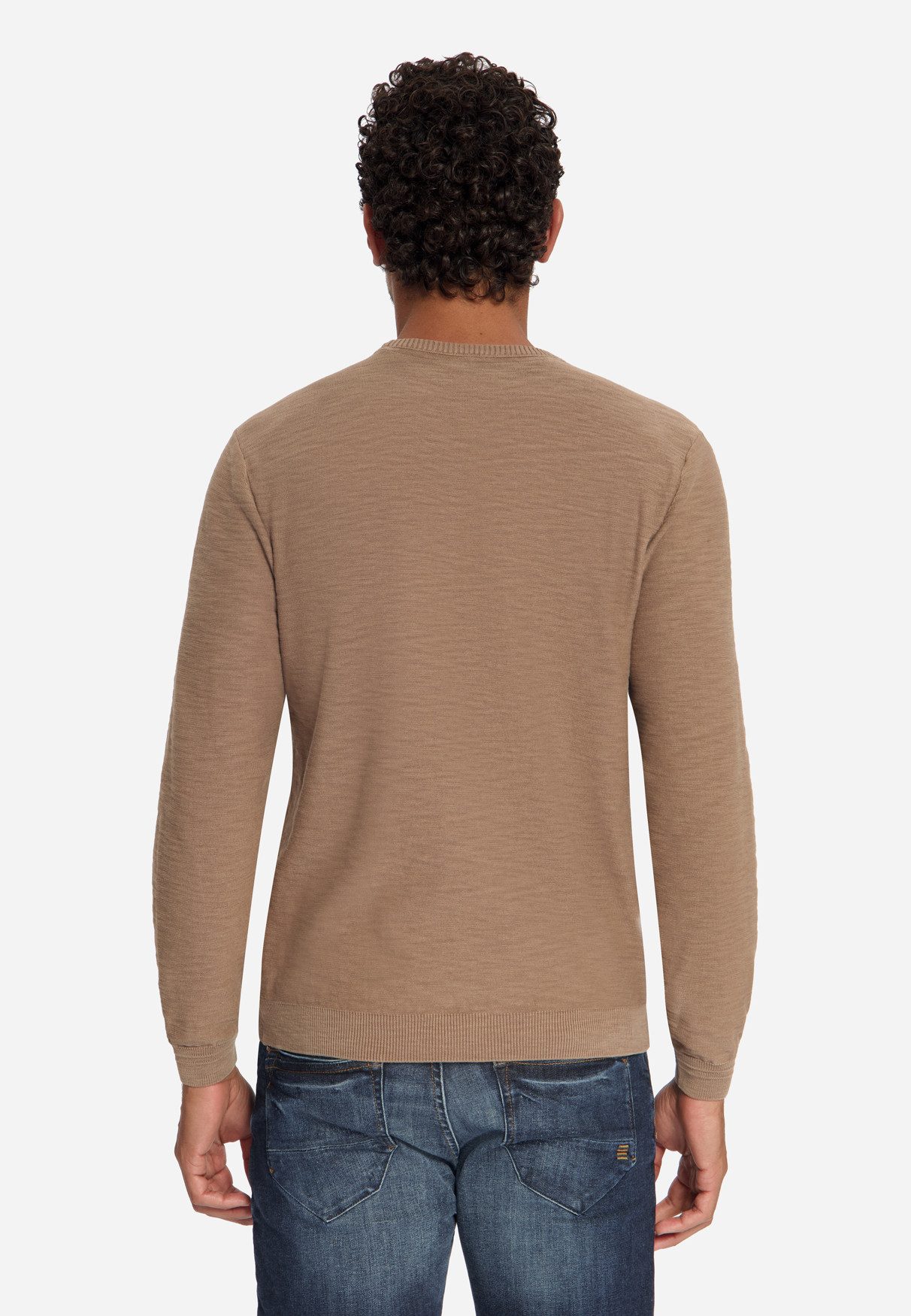 NO EXCESS Strickpullover Pullover Crewneck Slub - Baumwollpullover Rundhals