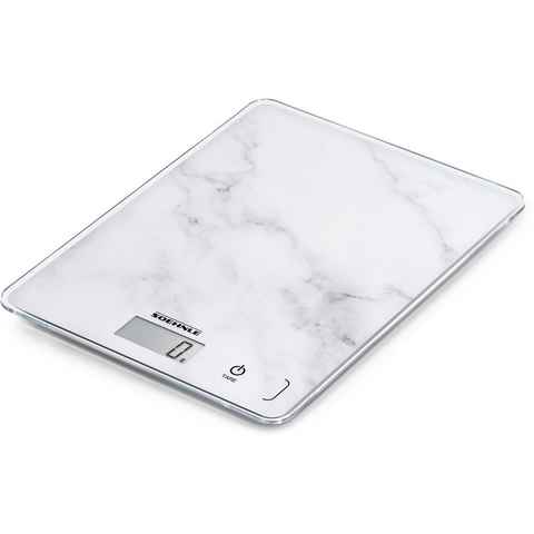 Soehnle Küchenwaage Page Compact 300 Marble, Tragkraft 5 kg, 1 g genaue Teilung