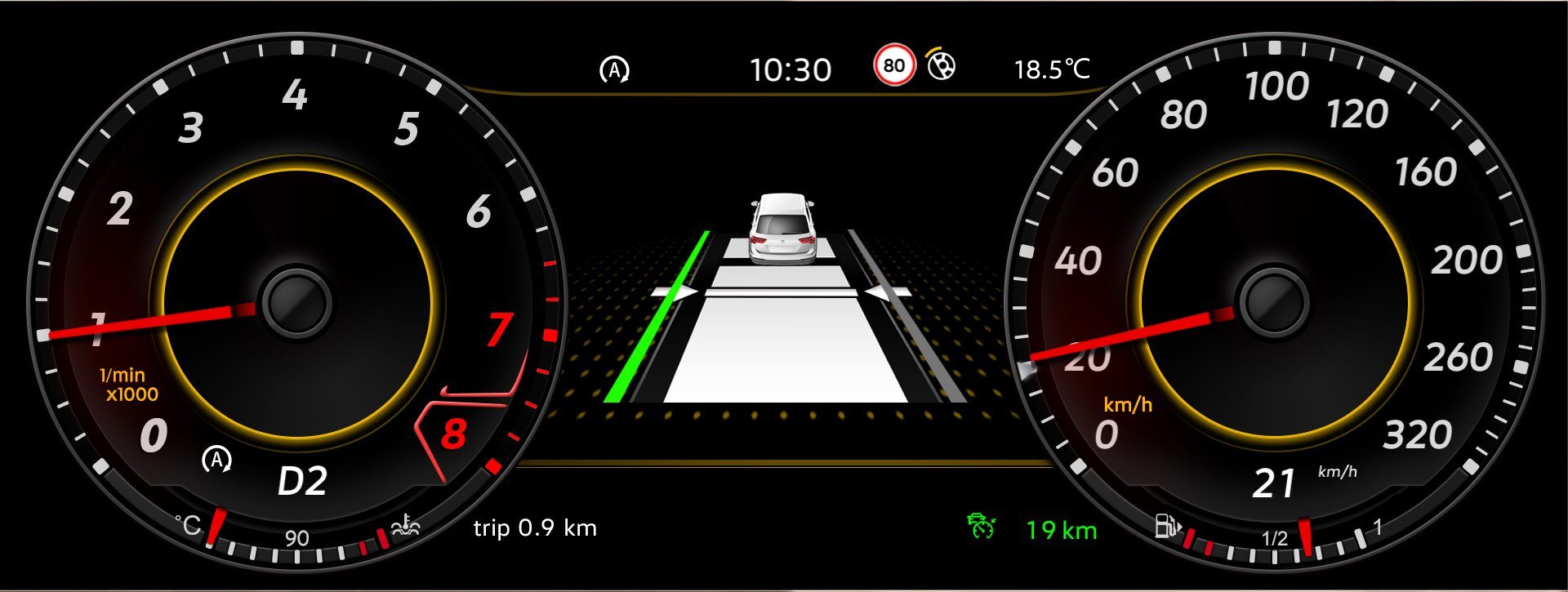TAFFIO Tachometer Für VW Passat B8 CC Variant Digital Tacho Kombiinstrument LED