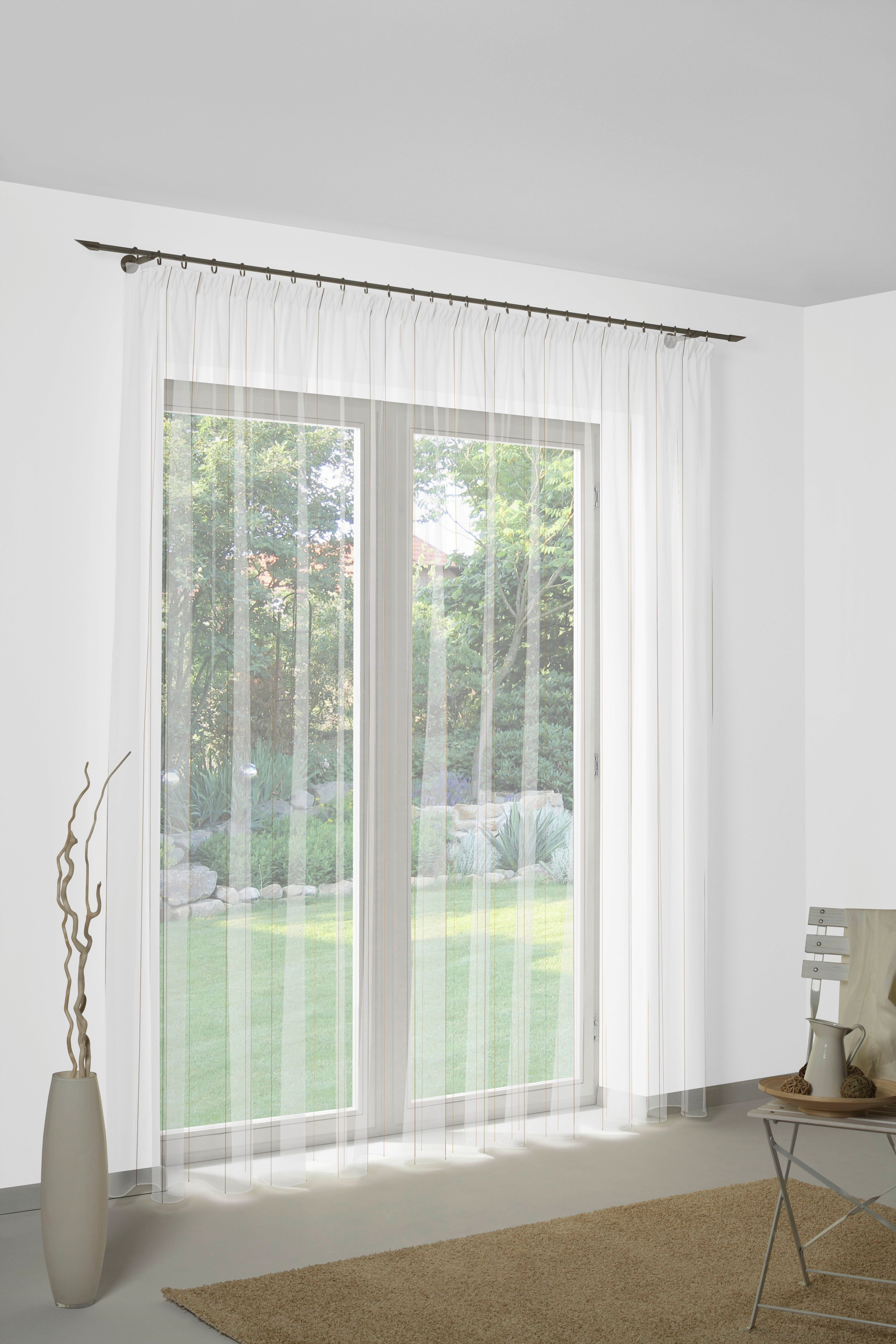 Wirth Gardine Chiara (1 St), Faltenband, halbtransparent, Jacquard