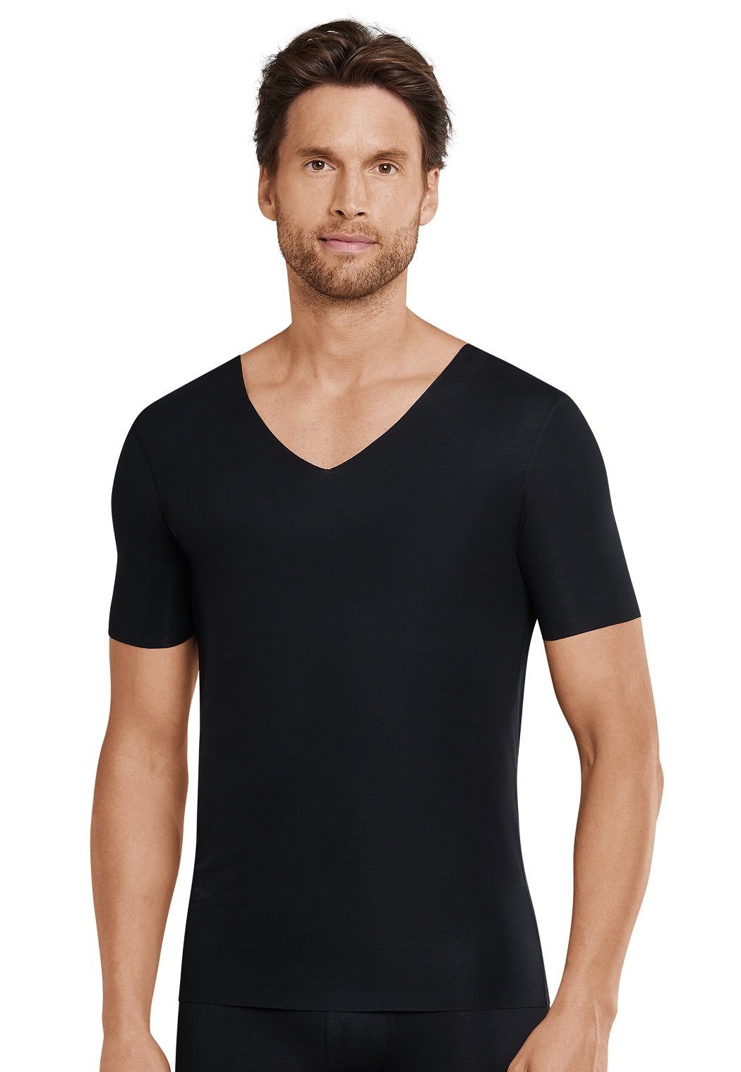 Schiesser T-Shirt Seamless V-Ausschnitt Laser Cut Kurzarm (Interlock, nahtlos)