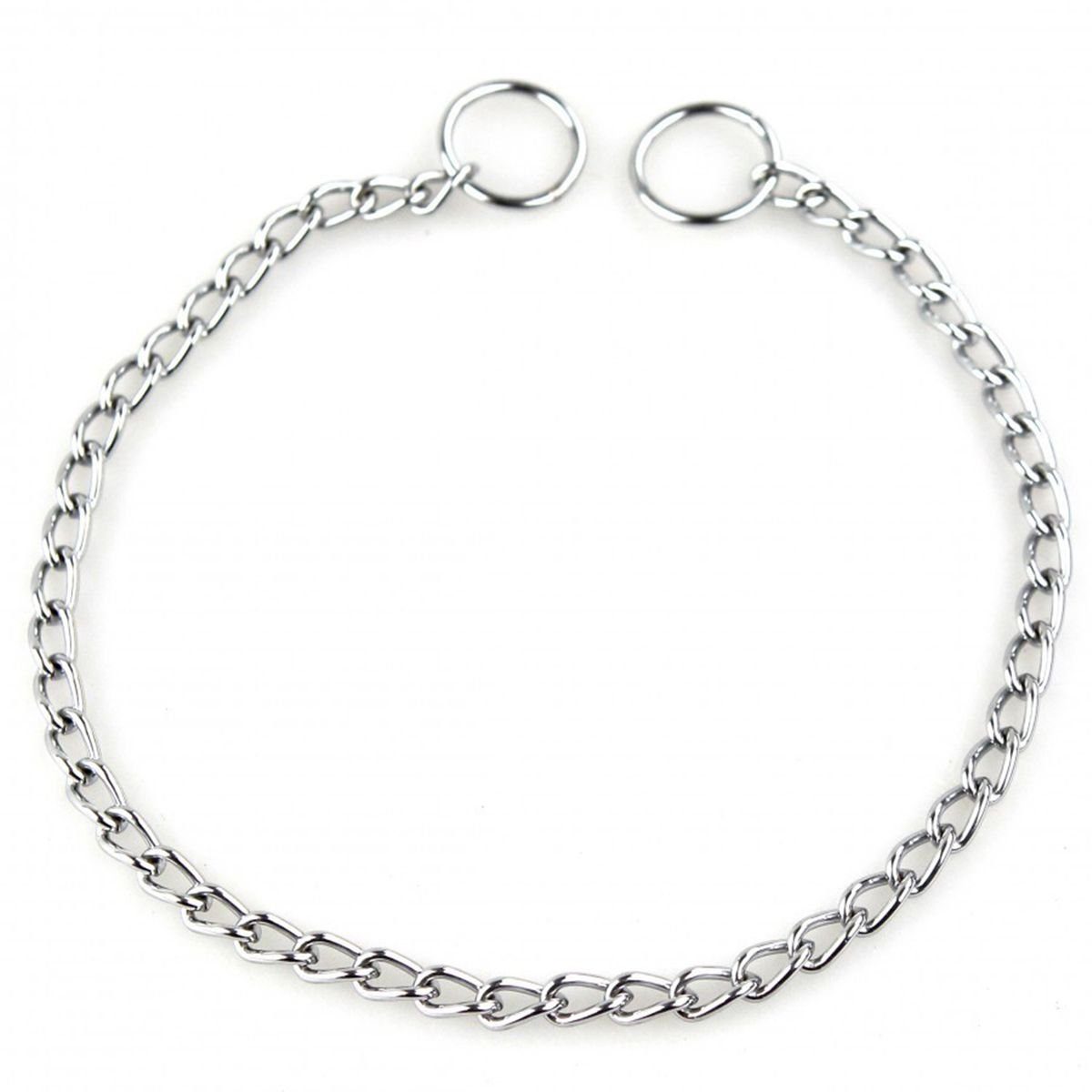Tier-Halsband Tierhalskette einreihig ca. 45 cm in Silber Metall-Kettenhalsband, Metall, mit Befestigungsring
