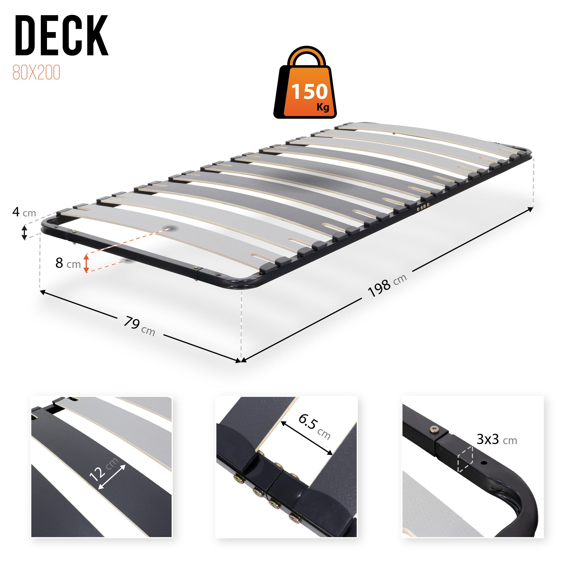 Lattenrost ERGO DECK ALLE GRÖSSEN, i-flair, Kopfteil nicht verstellbar, Fuß günstig online kaufen