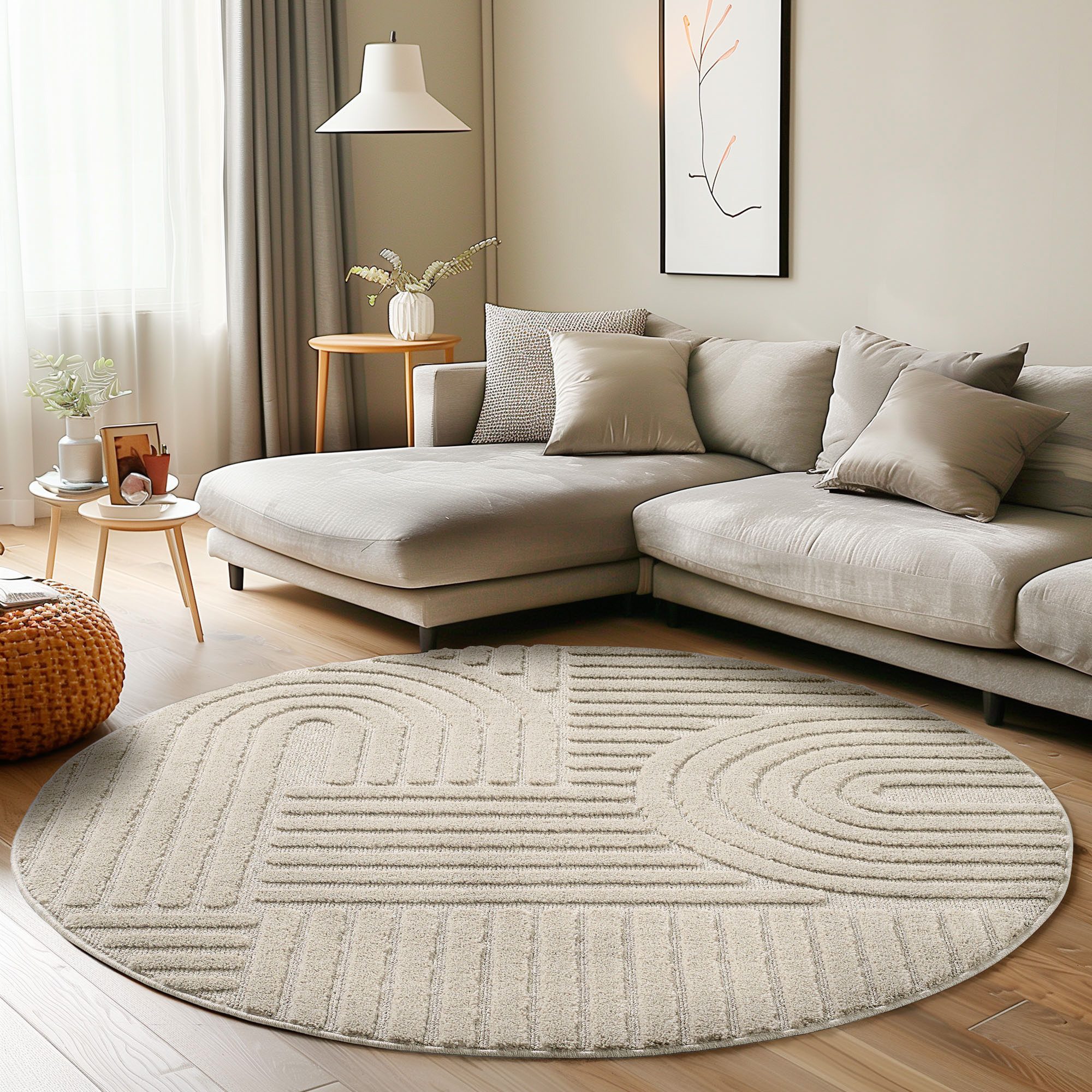 Carpettex Designteppich Skandinavischer Boho, Rund, Höhe: günstig online kaufen