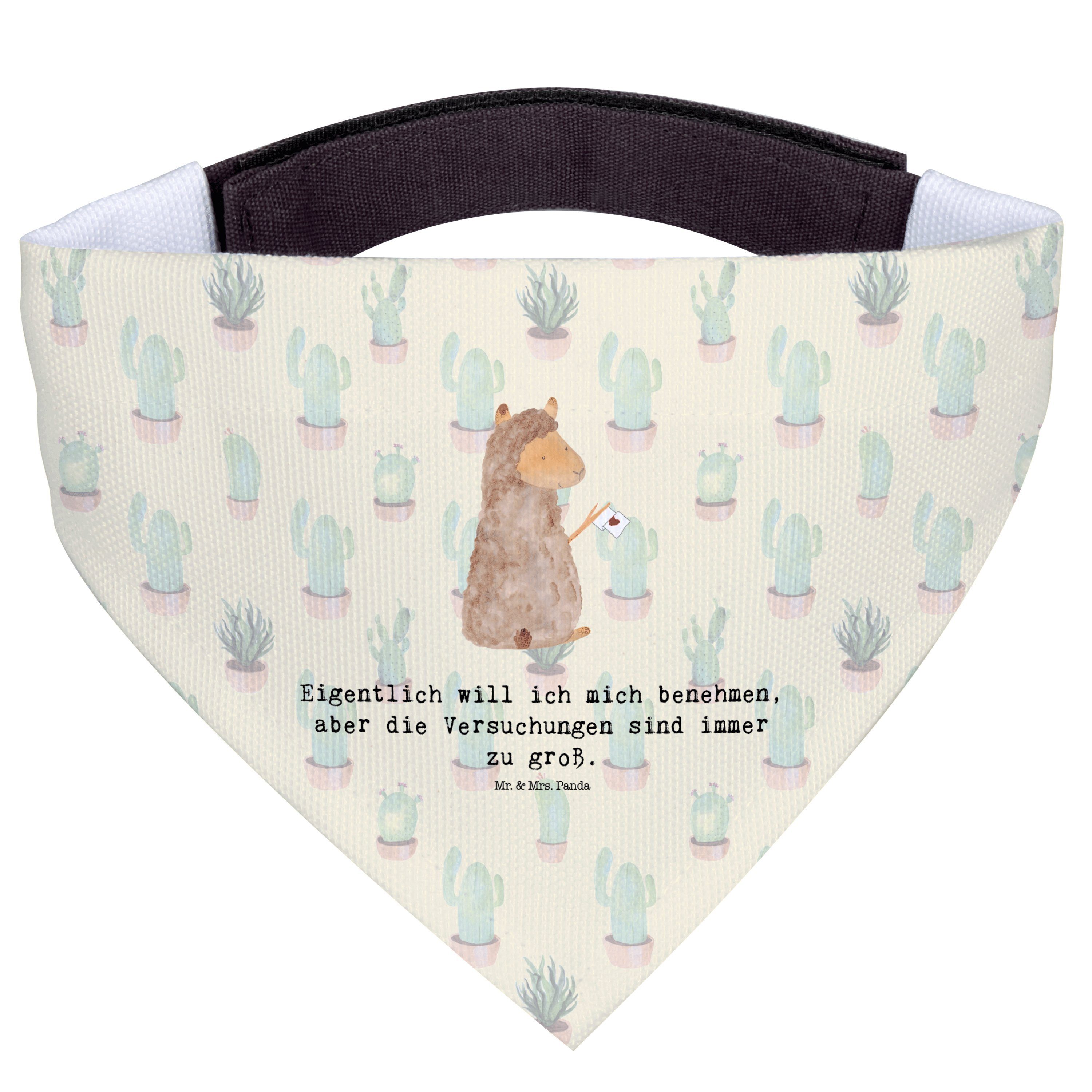 Mr. & Mrs. Panda Hundefliege Alpaka Fahne, Hundehalstuch, Kaktus Grün, Lama, Halstuch, Hunde, Hund, Polyester, Lamas Alpakas Bandana für Hunde