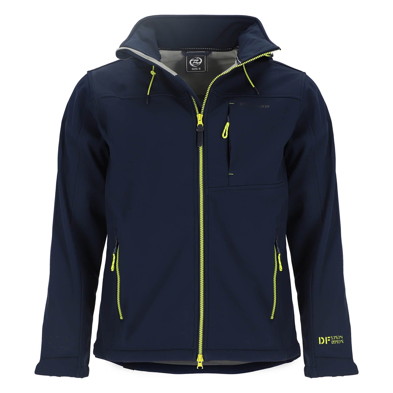 Dry Fashion Softshelljacke Amrum Herren Jacke Softshell Fleece-Innenfutter - Outdoor-Jacke Modern Atmungsaktiv, Wind- & wasserabweisend, 2-Wege-Reißverschluss, Taschen