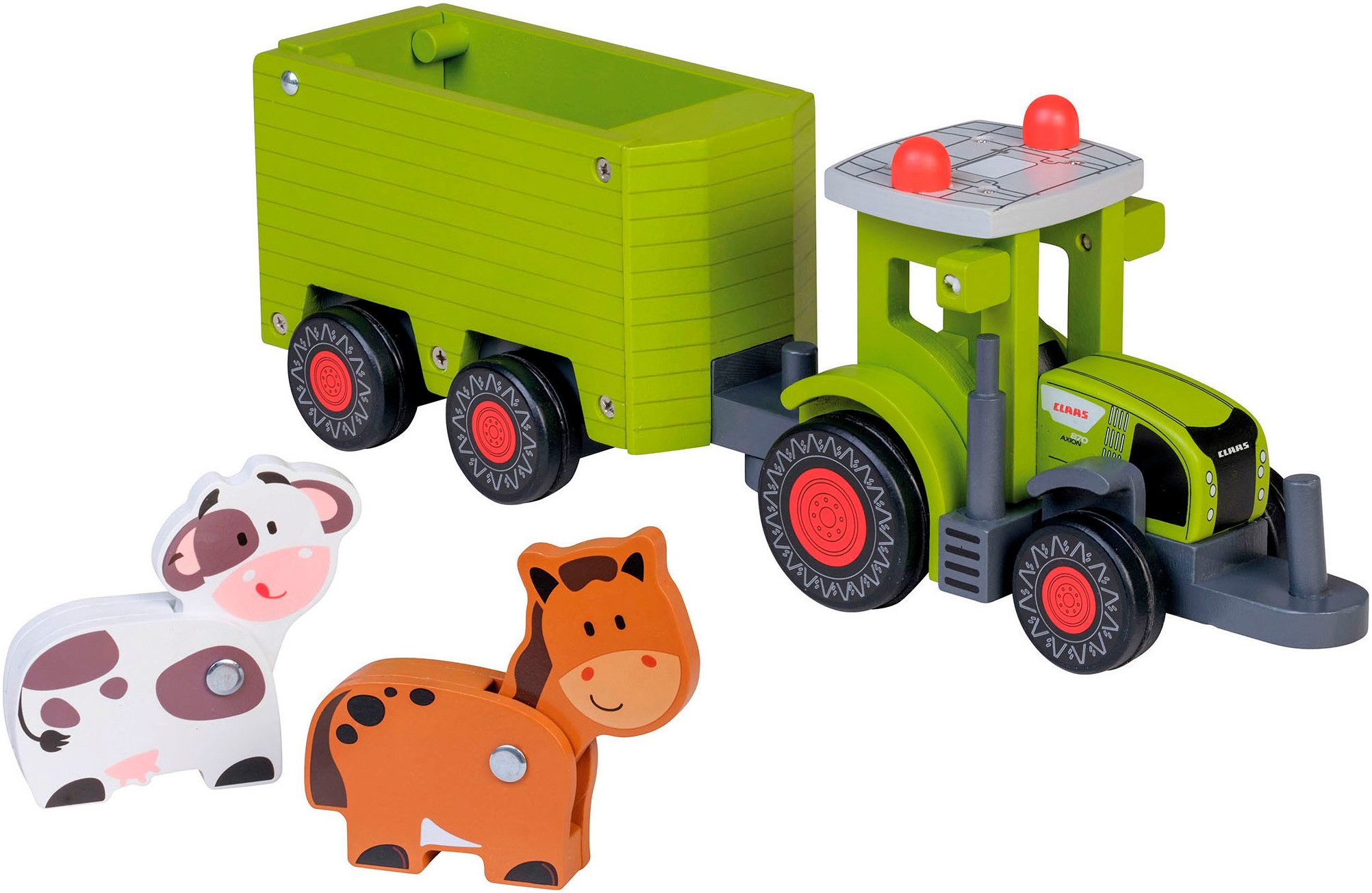 Happy People Spielzeug-Traktor CLAAS Kids Axion 870, aus Holz, mit Viehanhä günstig online kaufen
