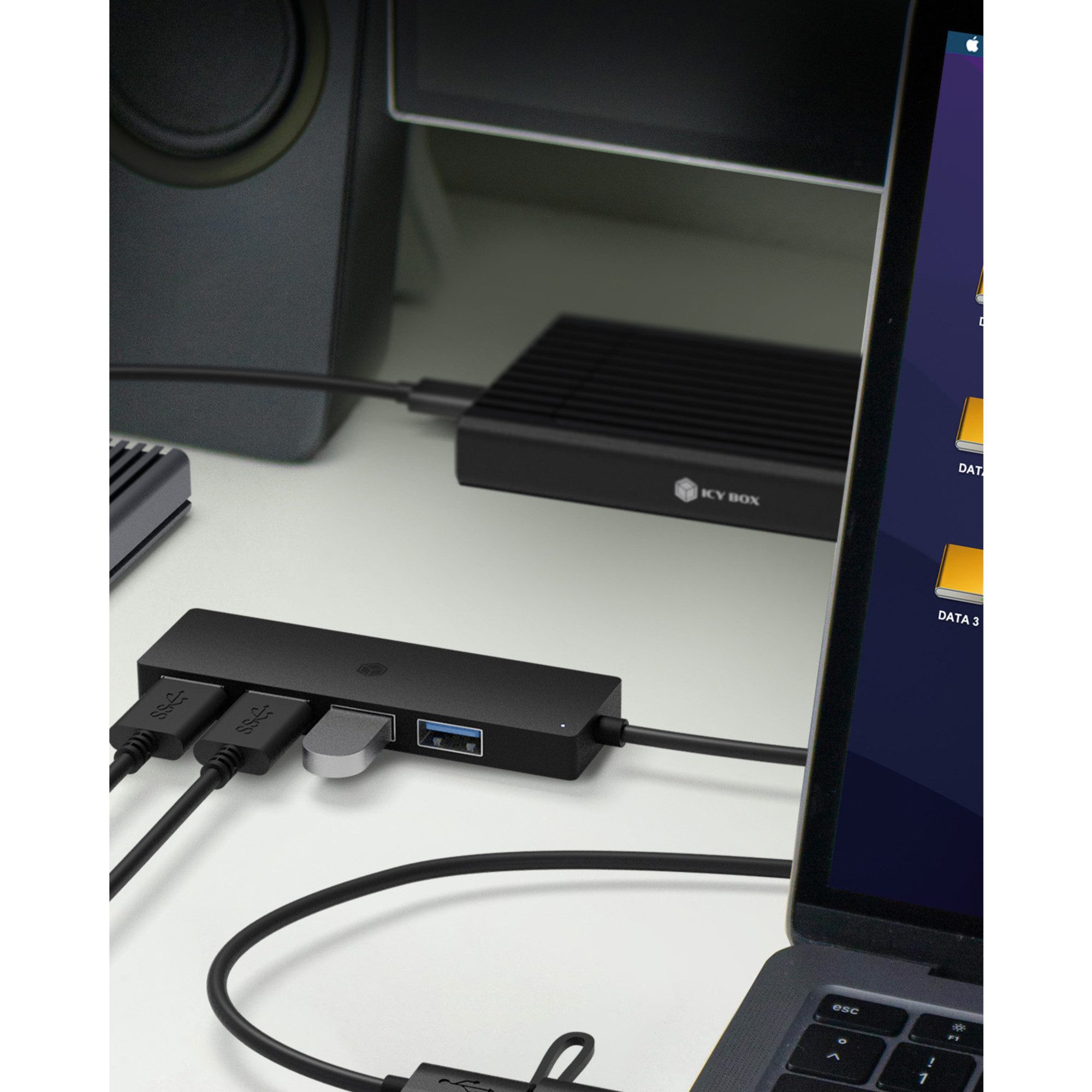 ICY BOX Laptop-Dockingstation ICY BOX IB-HUB1424-C3, USB-Hub