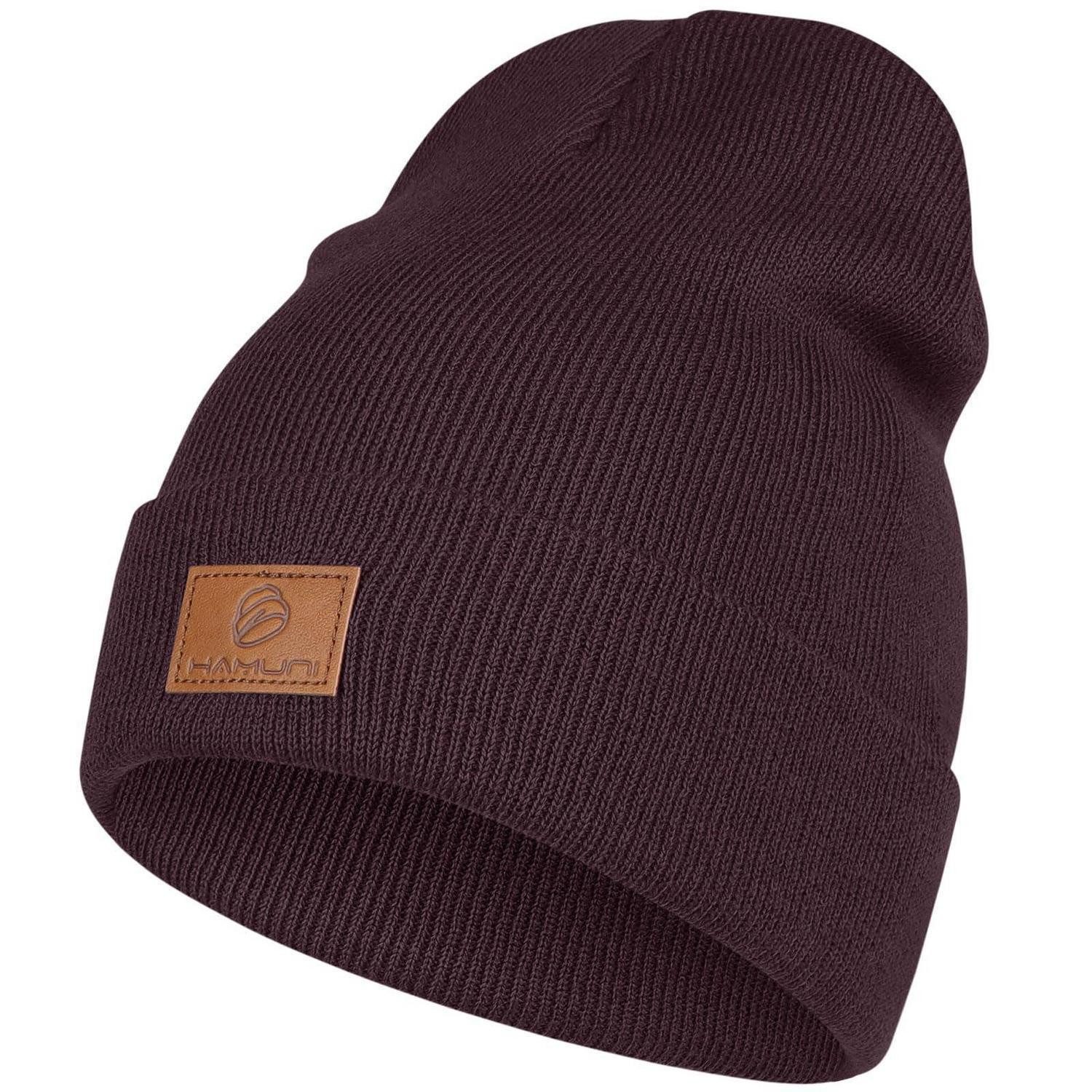 Beanie Beanie Herren Damen Acryl Strickmütze Einheitsgröße Roter Kaffee