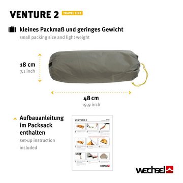 Wechsel Kuppelzelt Trekkingzelt Venture 2 Personen Geodät, Camping Fahrrad Zelt Biwak 2,6 kg