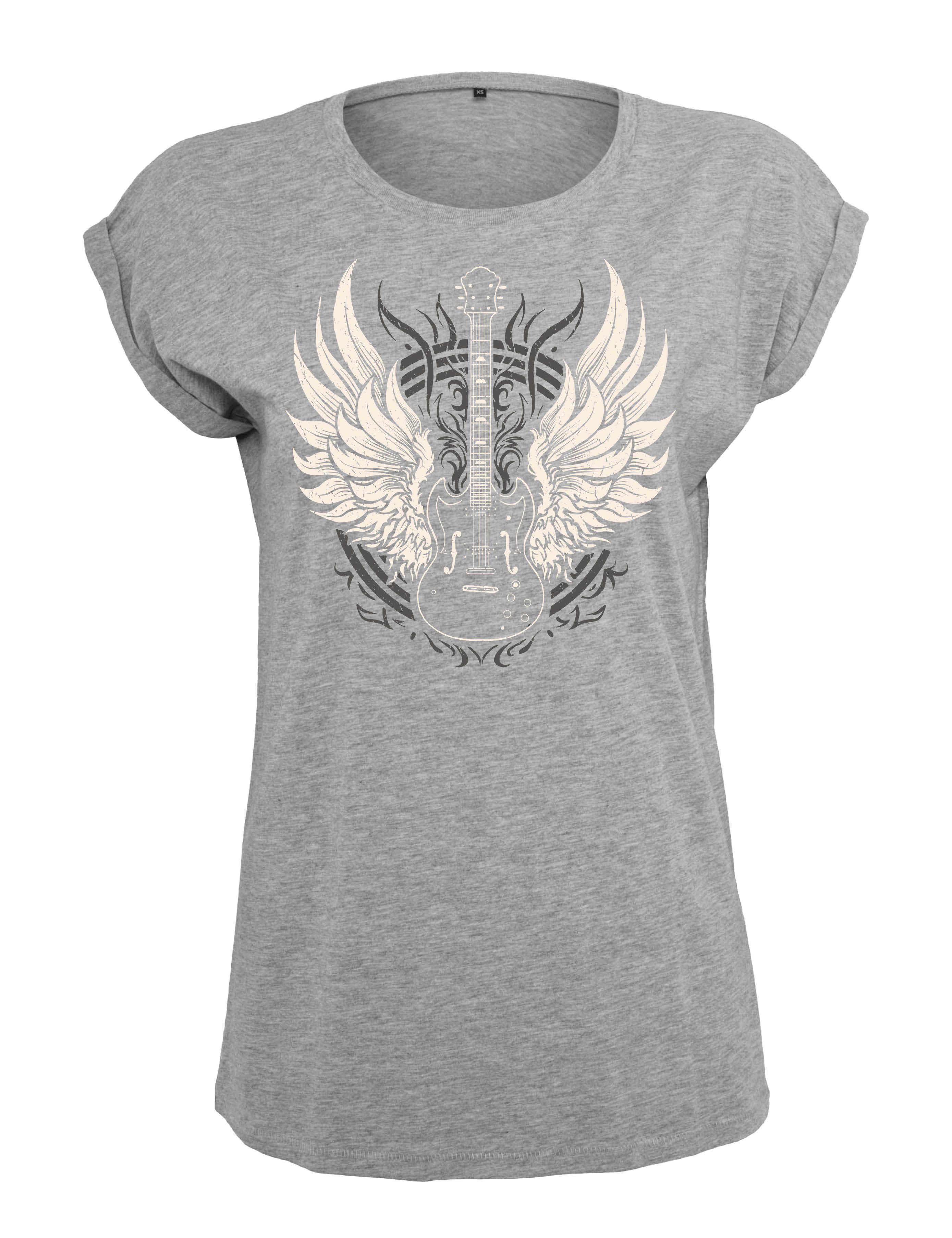 Youth Designz Print-Shirt "Gitarre mit Flügel" Damen T-Shirt Statement Geschenk Frauen Motiv mit stylischen Aufdruck für Frauen