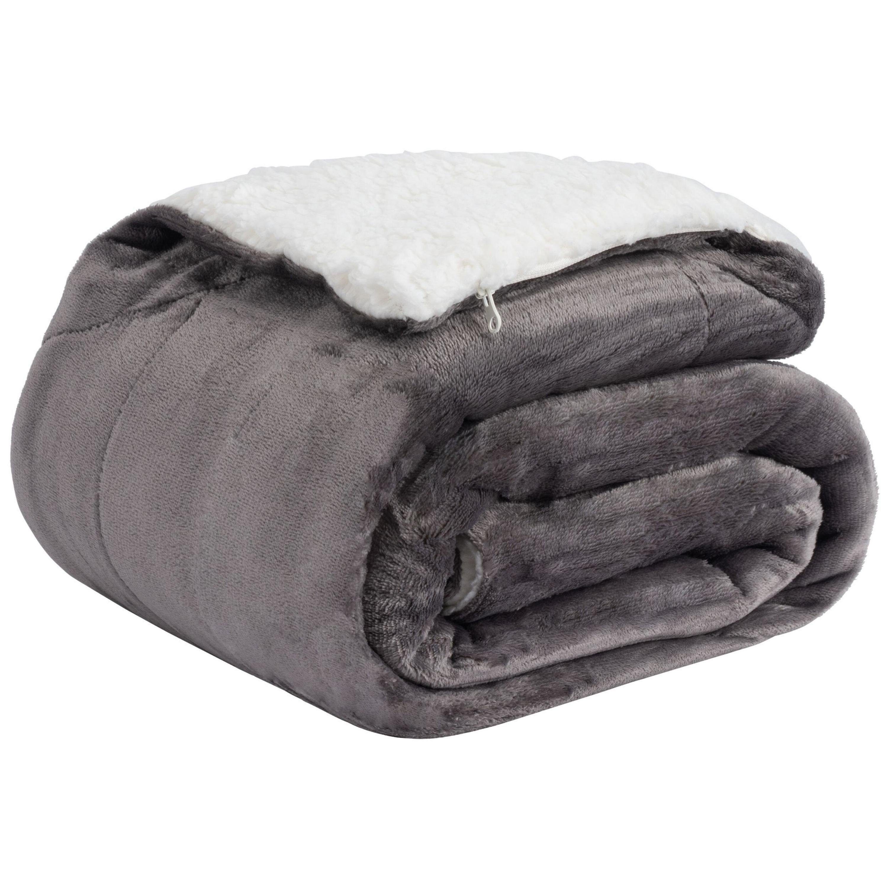 Wohndecke Cloudy Decke Kuscheldecke warm Sherpa Couchdecke mit Ecktasche, B günstig online kaufen
