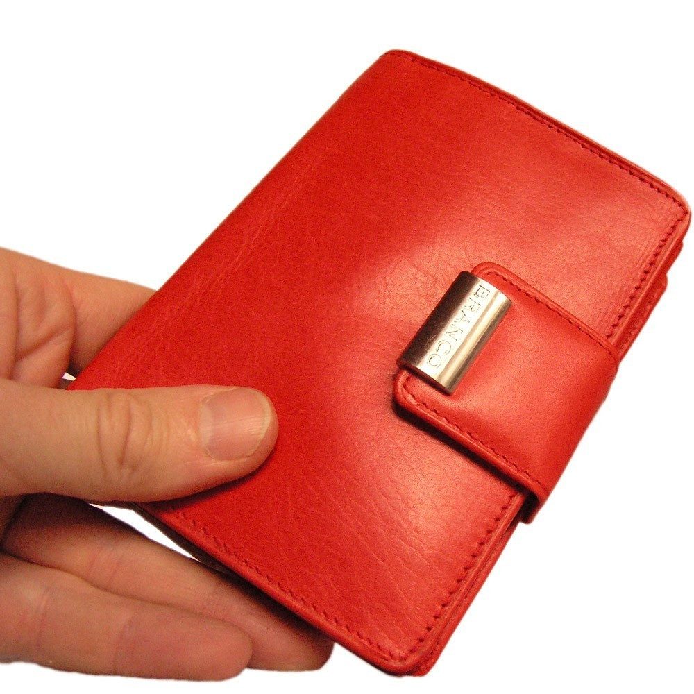 Geldbörse Große Damen-Geldbörse / Portemonnaie, Leder, Rot, Branco 12050