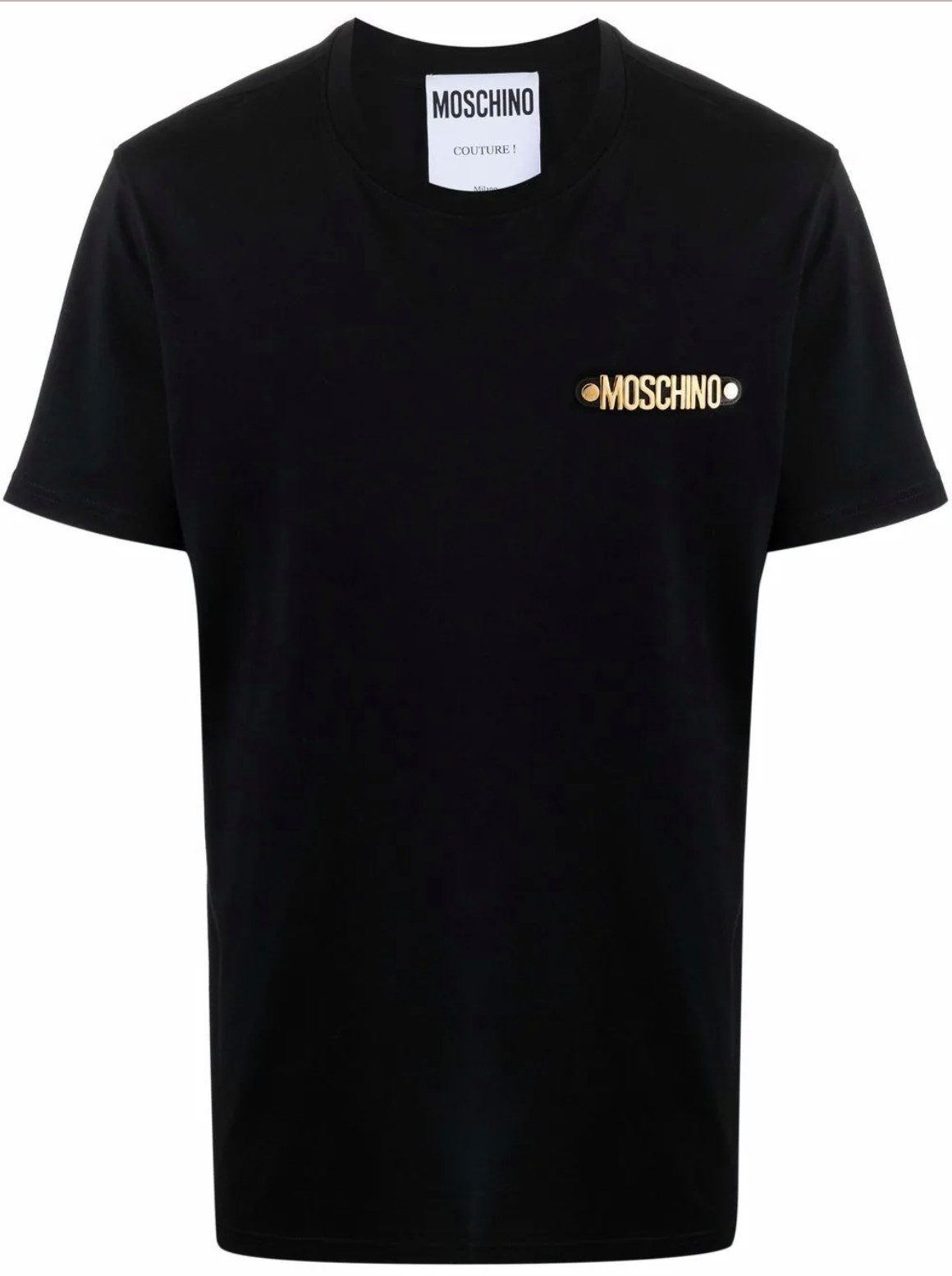 Moschino T-Shirt COUTURE T-shirt Metal Gold Logo Top Iconic Shirt Regular Fit Bnwt