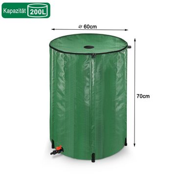 UISEBRT Regentonne Regenwassertonne Faltbar Regenwassertank mit Wassereinlassgitter, PVC