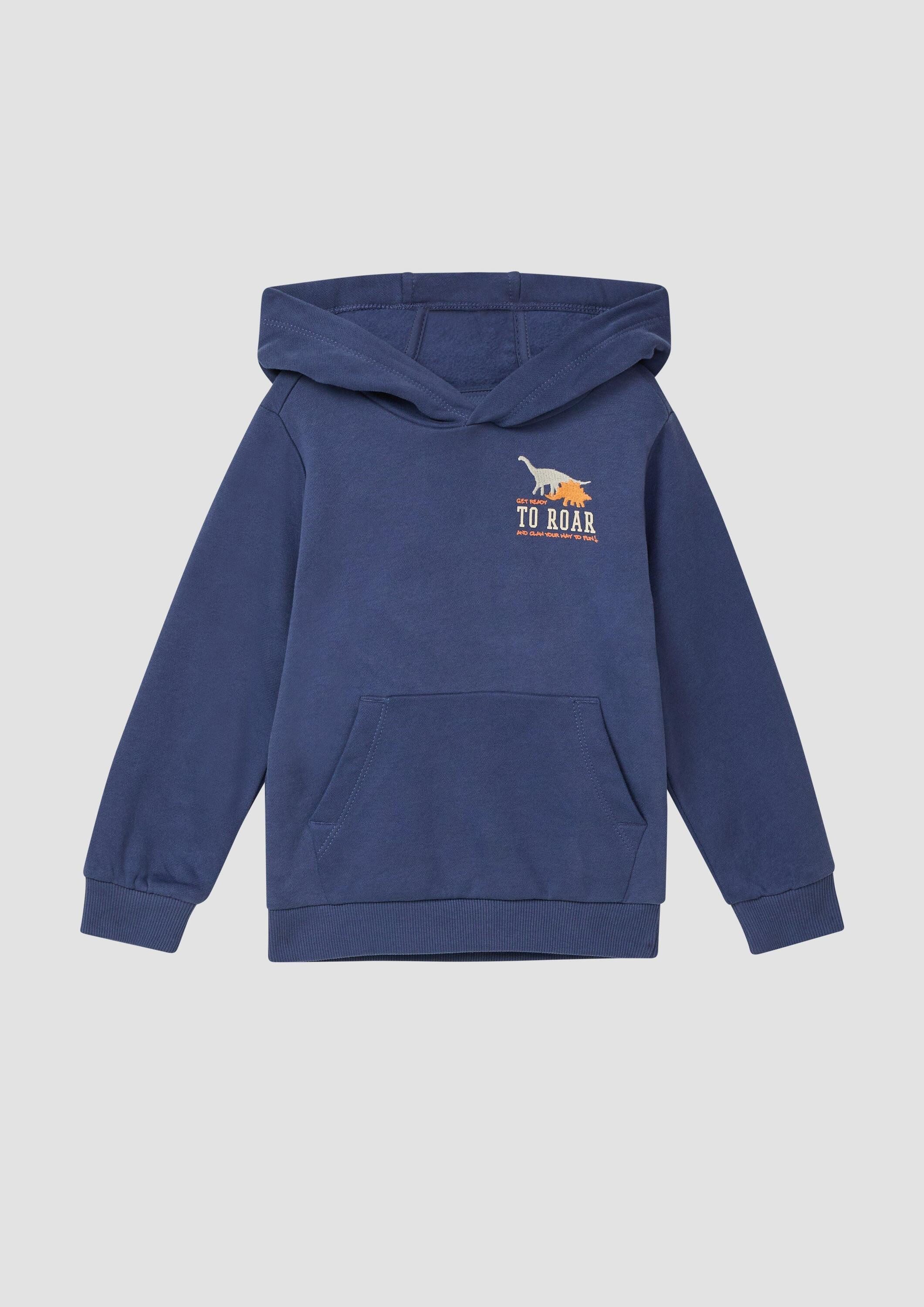 s.Oliver Sweatshirt Sweatshirt Hoodie mit Front- und Backprint und kuscheliger Innenseite