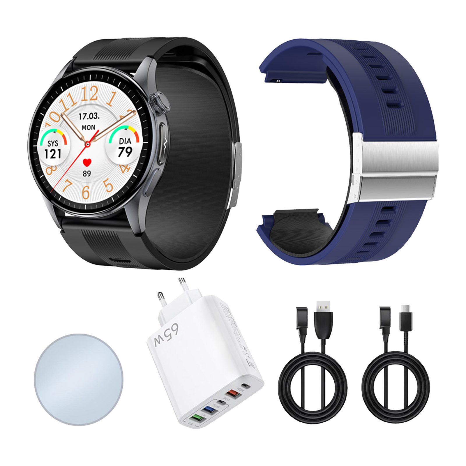 Knauermann PRO 4 Air Smartwatch mit integrierter SOS-Funktion Smartwatch, Sport- und Gesundheitsfunktionen, Pflegefunktion, SOS-Taste