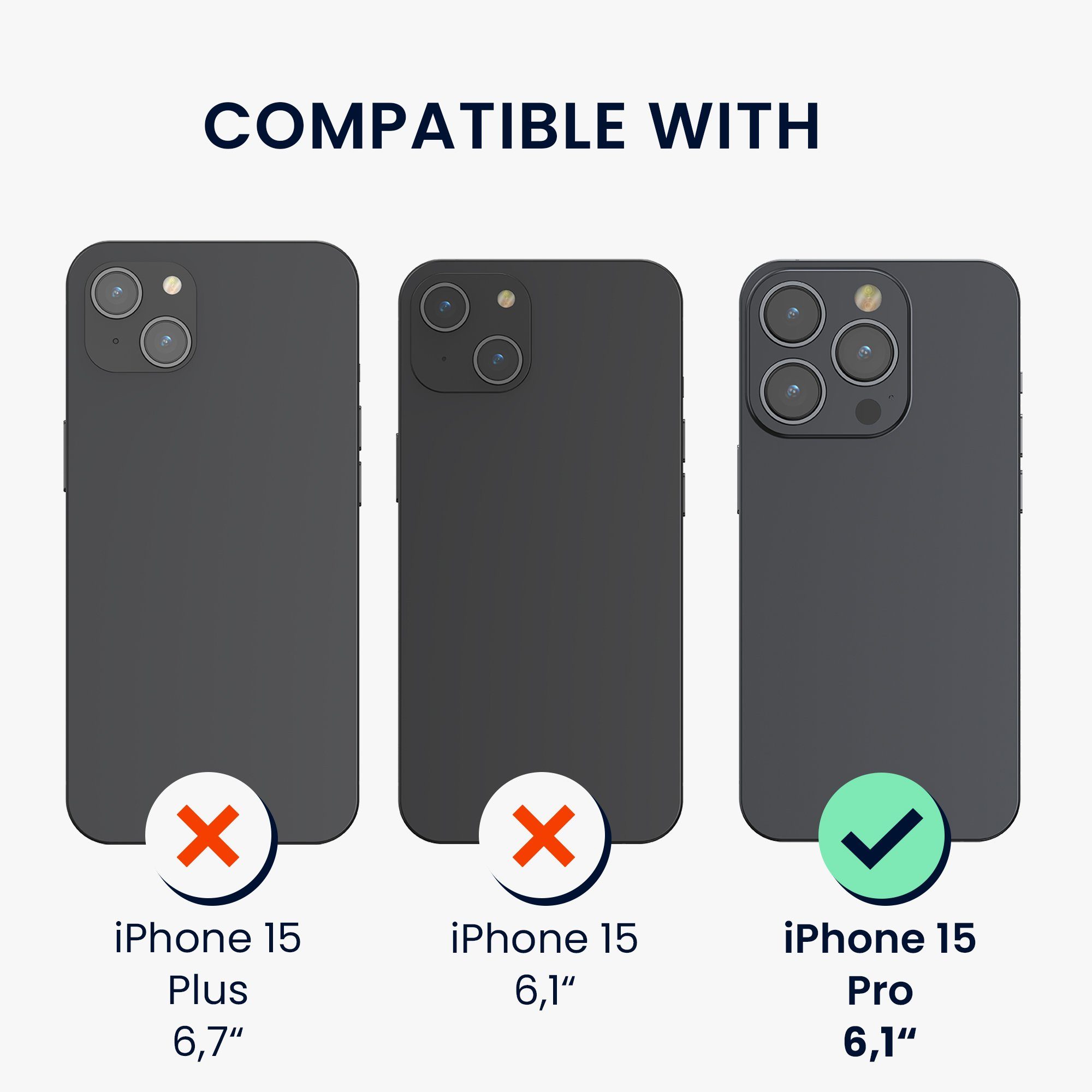 kwmobile Smartphone-Hülle Hülle mit Kartenfach für Apple iPhone 15 Pro, Handyhülle iPhone 15 Pro mit Kartenfach Soft Case