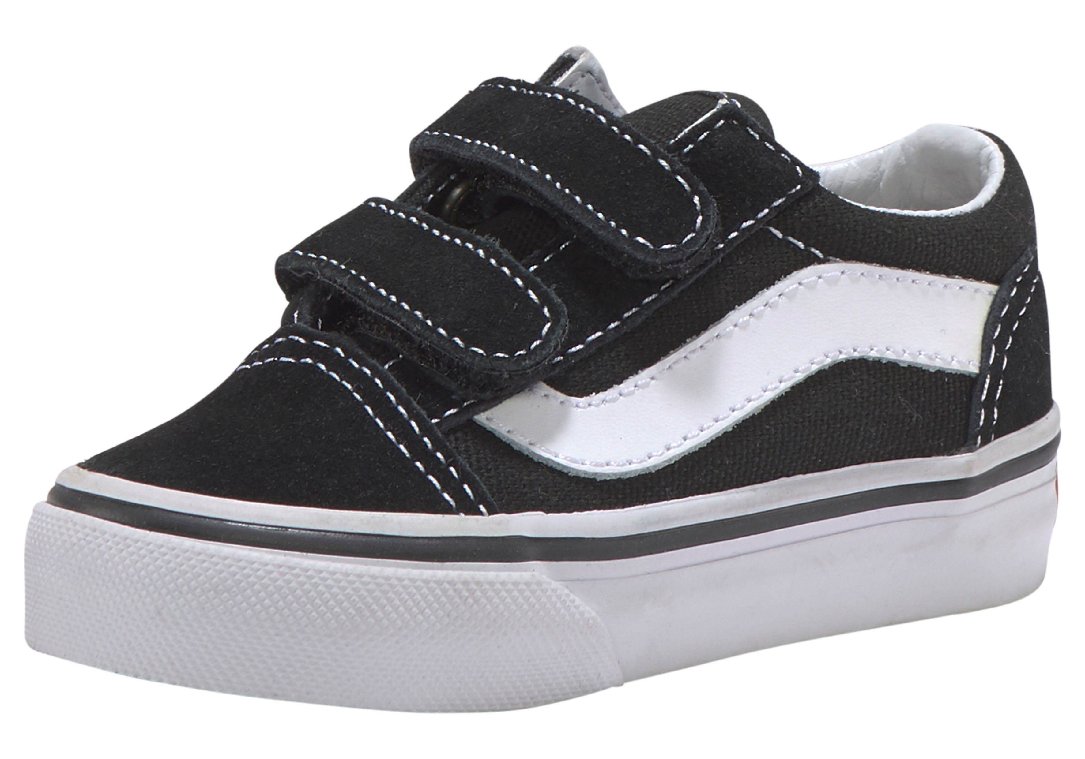 Vans Old Skool Sneaker mit Klettverschluss für Kleinkinder schwarz-weiß