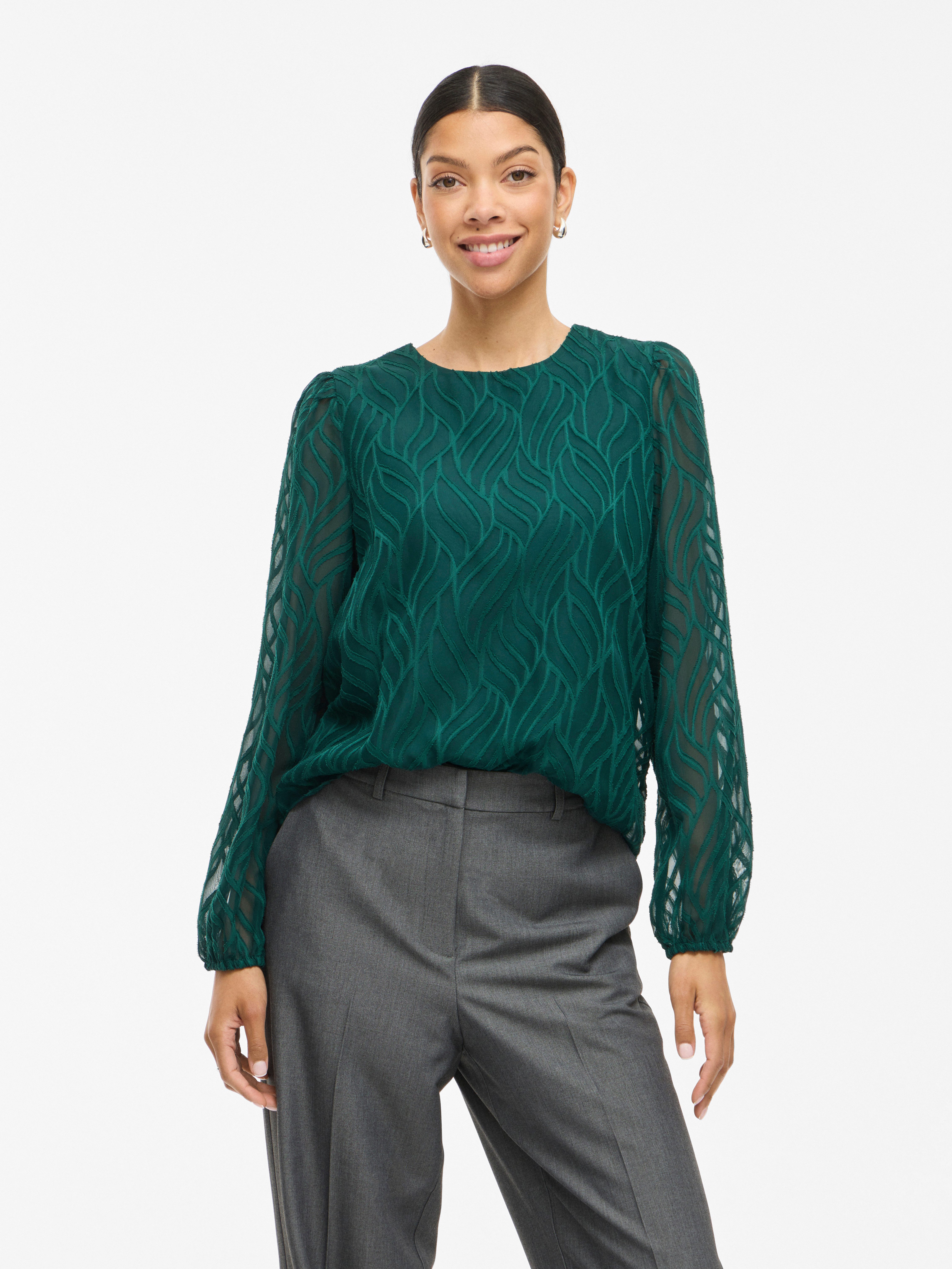 Vila Blusenshirt VIMIKA O-NECK L/S TOP günstig online kaufen