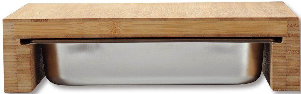 KESPER for kitchen & home Schneidebrett, 18/10, FSC®-zertifizierter Edelstahl Bambus Bambus